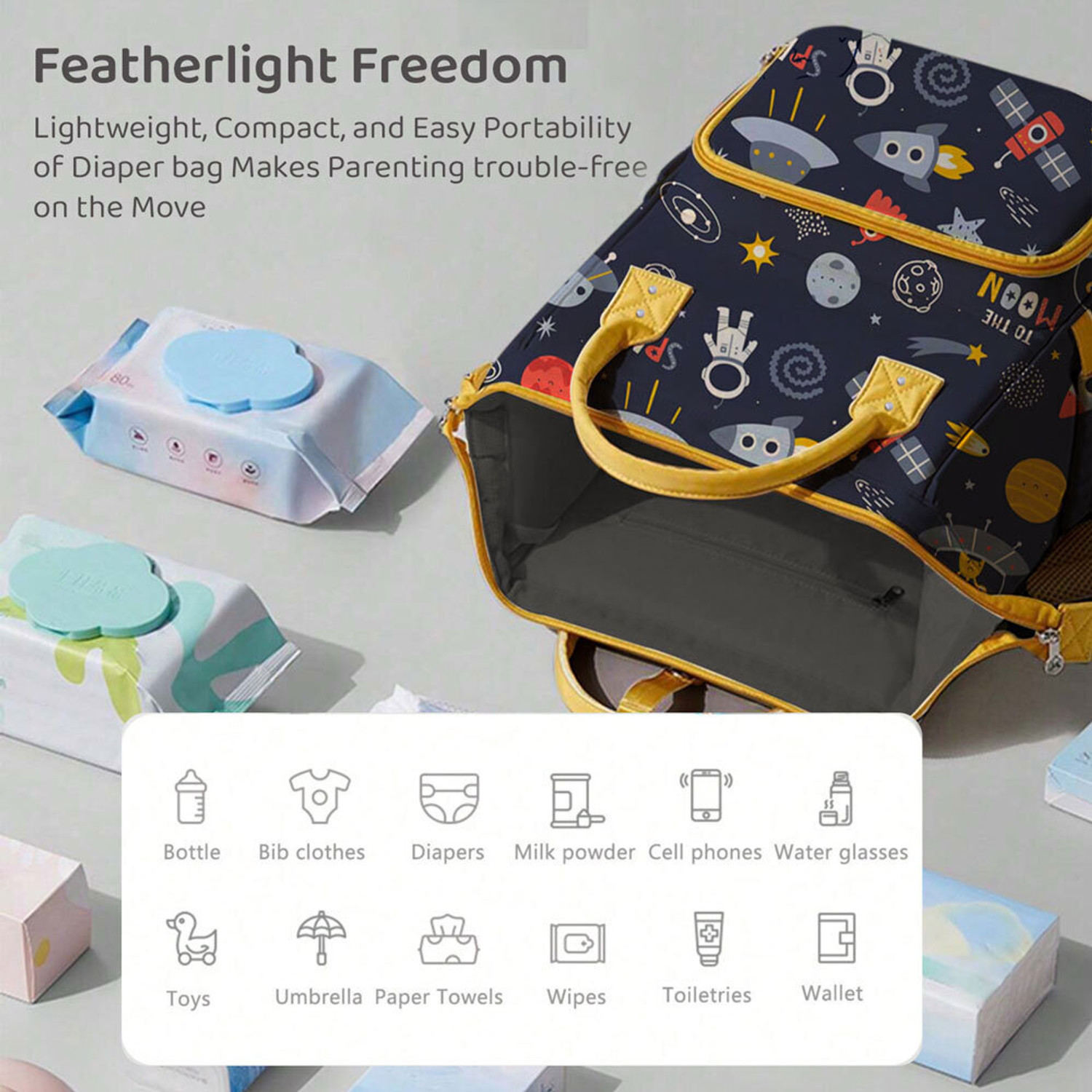 Image of StarAndDaisy Baby Diaper Bag For Mothers Spacious Waterproof Backpack With Multiple Pockets Mothers Maternity Bags for Travel Diaper Backpack
