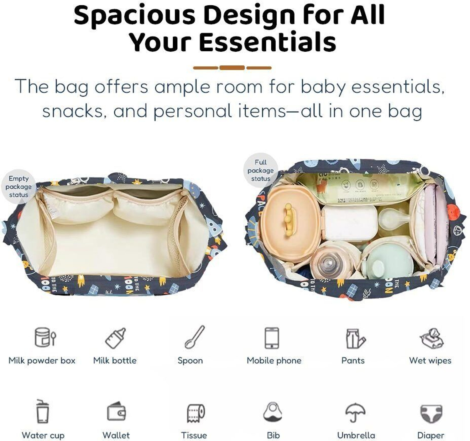 Image of StarAndDaisy Diaper Bag for Mothers, Baby Diaper Backpack with Spacious Compartment Mothers Maternity Bags for Travel Diaper Backpack