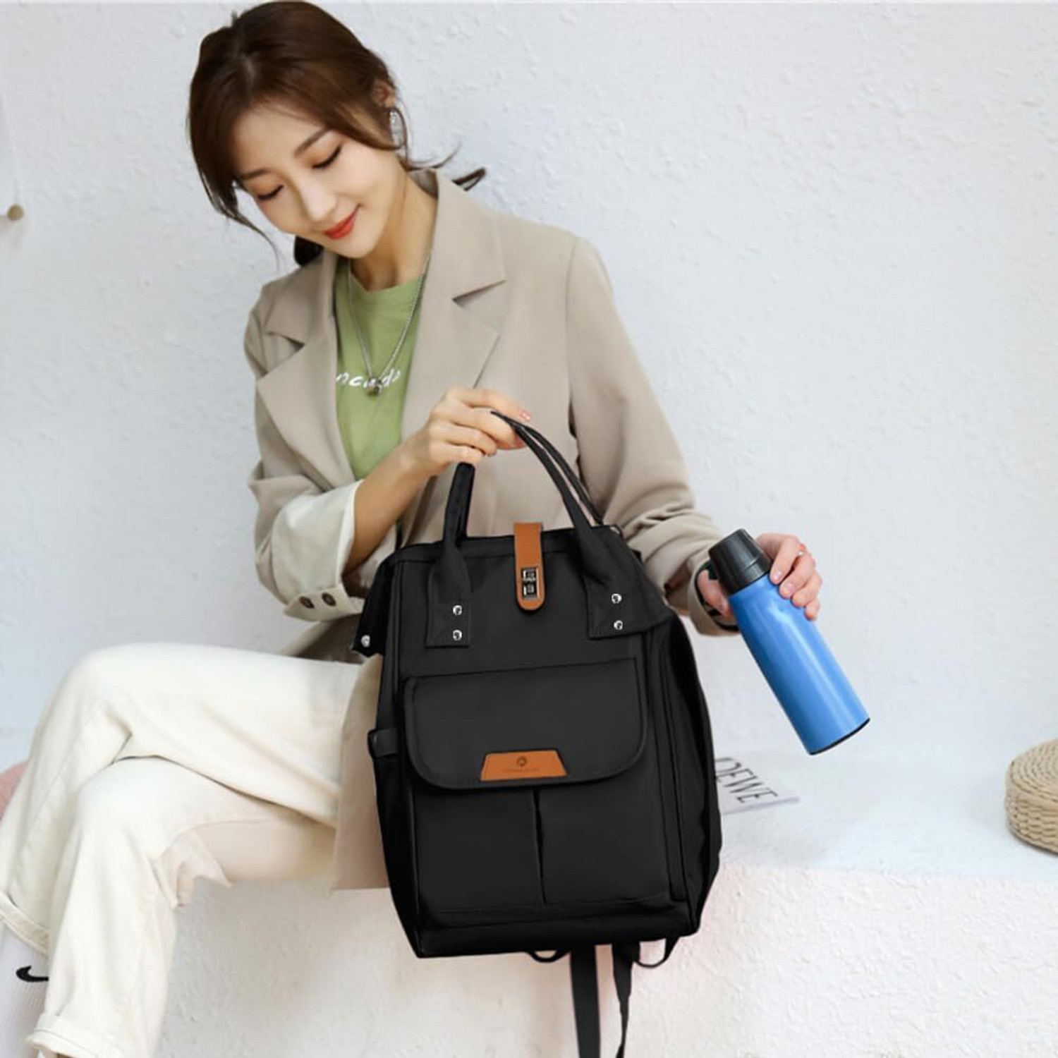 Image of StarAndDaisy Bag Backpack for Mother /Baby Changing Bag with Bottle Holder, Large Capacity, or Baby Diaper Bag-Mother Travelling & Maternity essentials- mother bag for baby