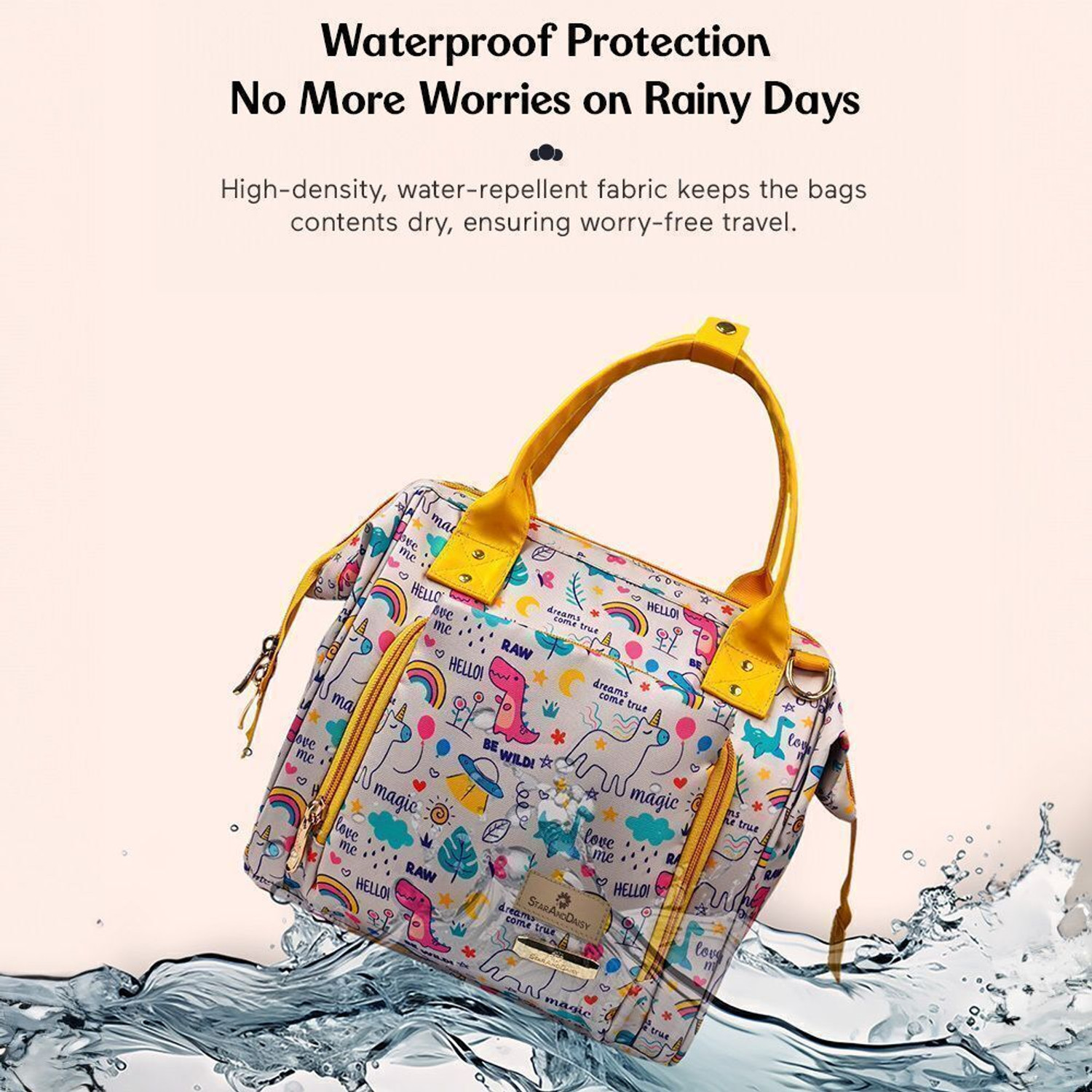 Image of StarAndDaisy Diaper Bag for Mothers, Baby Diaper Backpack with Spacious Compartment Mothers Maternity Bags for Travel Diaper Backpack
