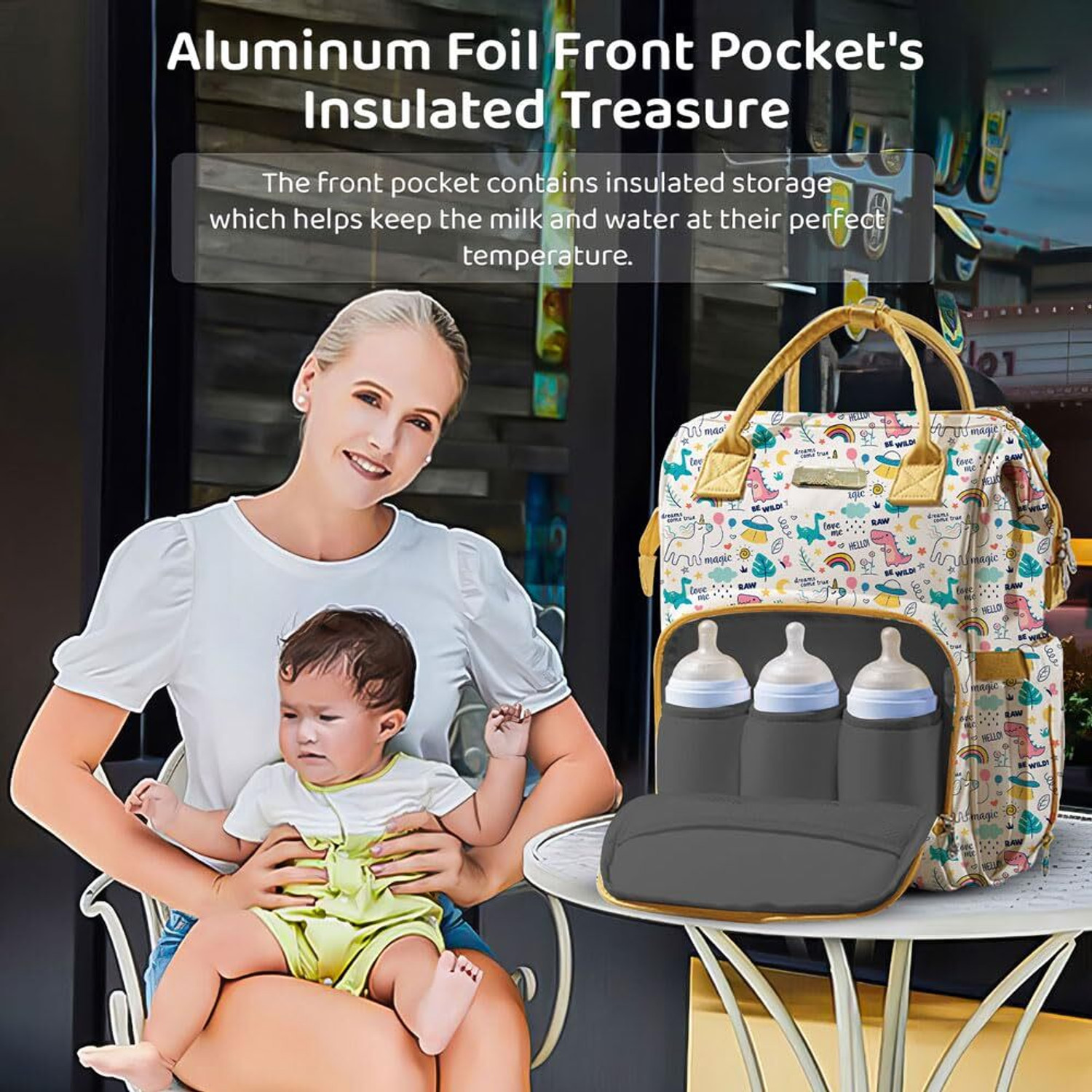 Image of StarAndDaisy Baby Diaper Bag For Mothers Spacious Waterproof Backpack With Multiple Pockets Mothers Maternity Bags for Travel Diaper Backpack