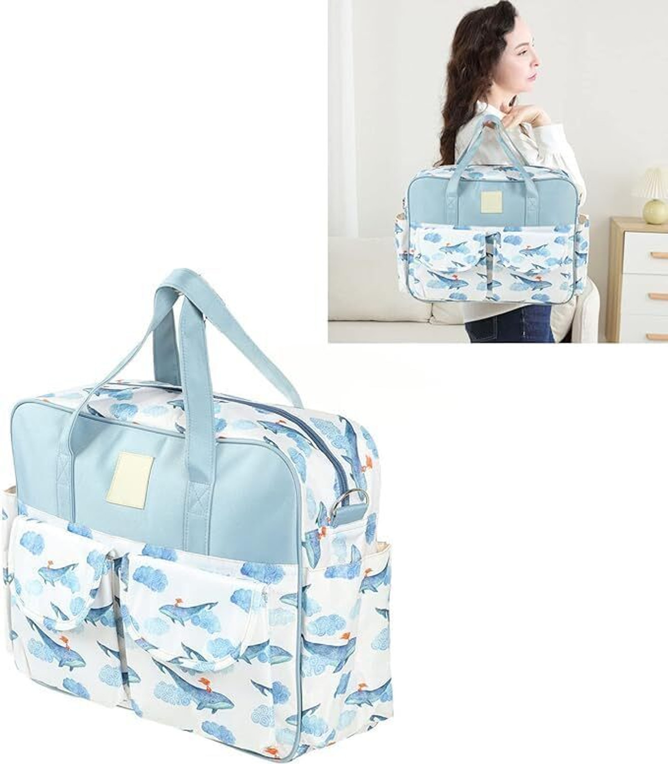 Image of Smilebaby Diaper Bag Multifunctional Maternity Bag Stylish Baby Travel Bag | Mamas Bags modern parenthood