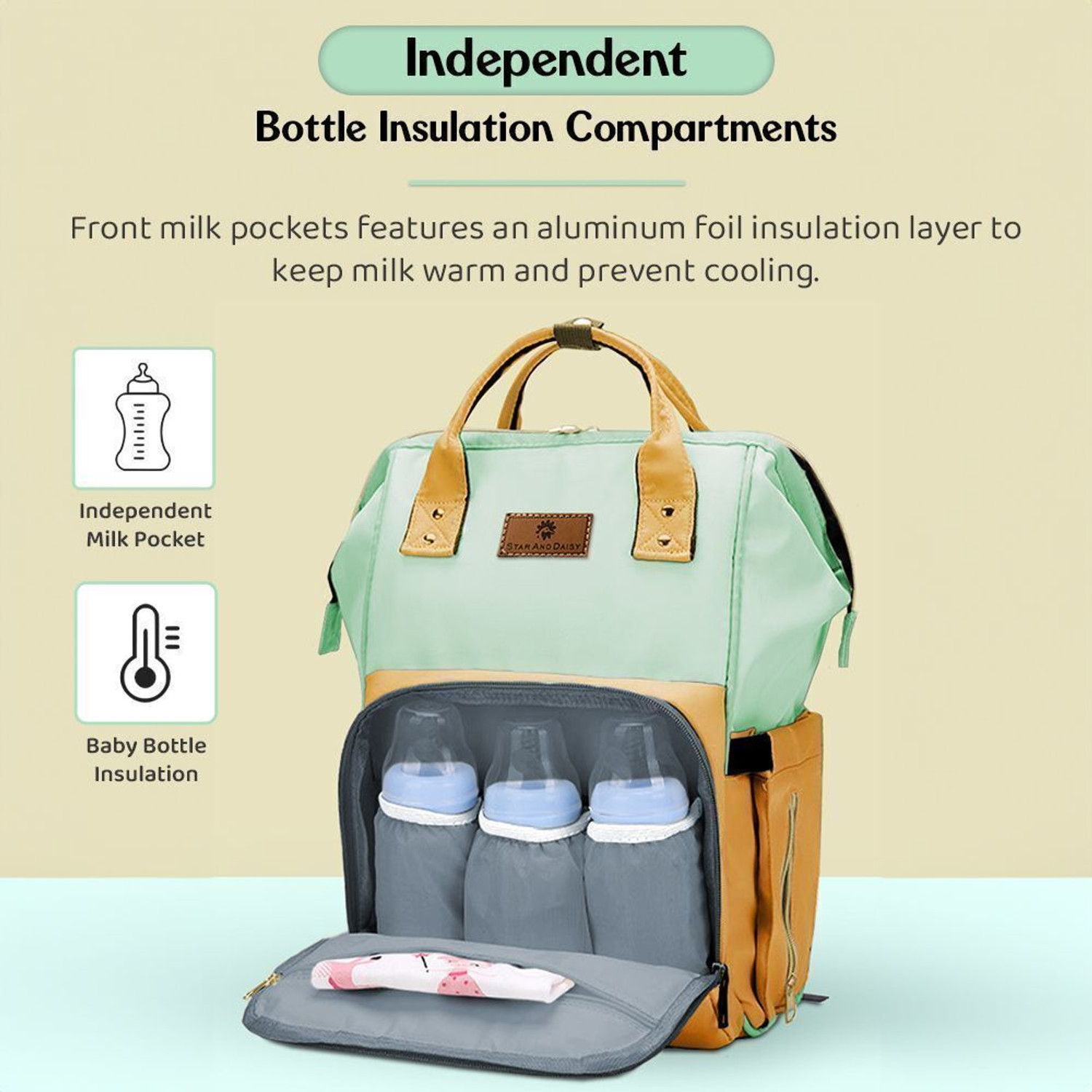 Image of StarAndDaisy Baby Diaper Bag For Mothers Spacious Waterproof Backpack With Multiple Pockets Mothers Maternity Bags for Travel Diaper Backpack