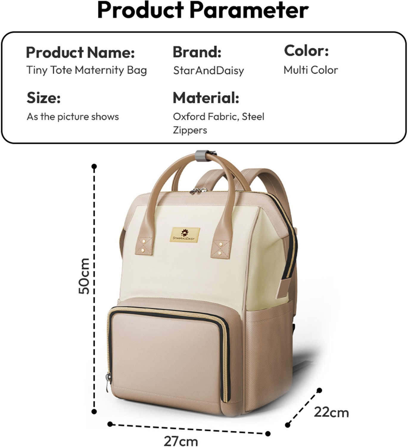Image of StarAndDaisy Baby Diaper Bag For Mothers Spacious Waterproof Backpack With Multiple Pockets Mothers Maternity Bags for Travel Diaper Backpack