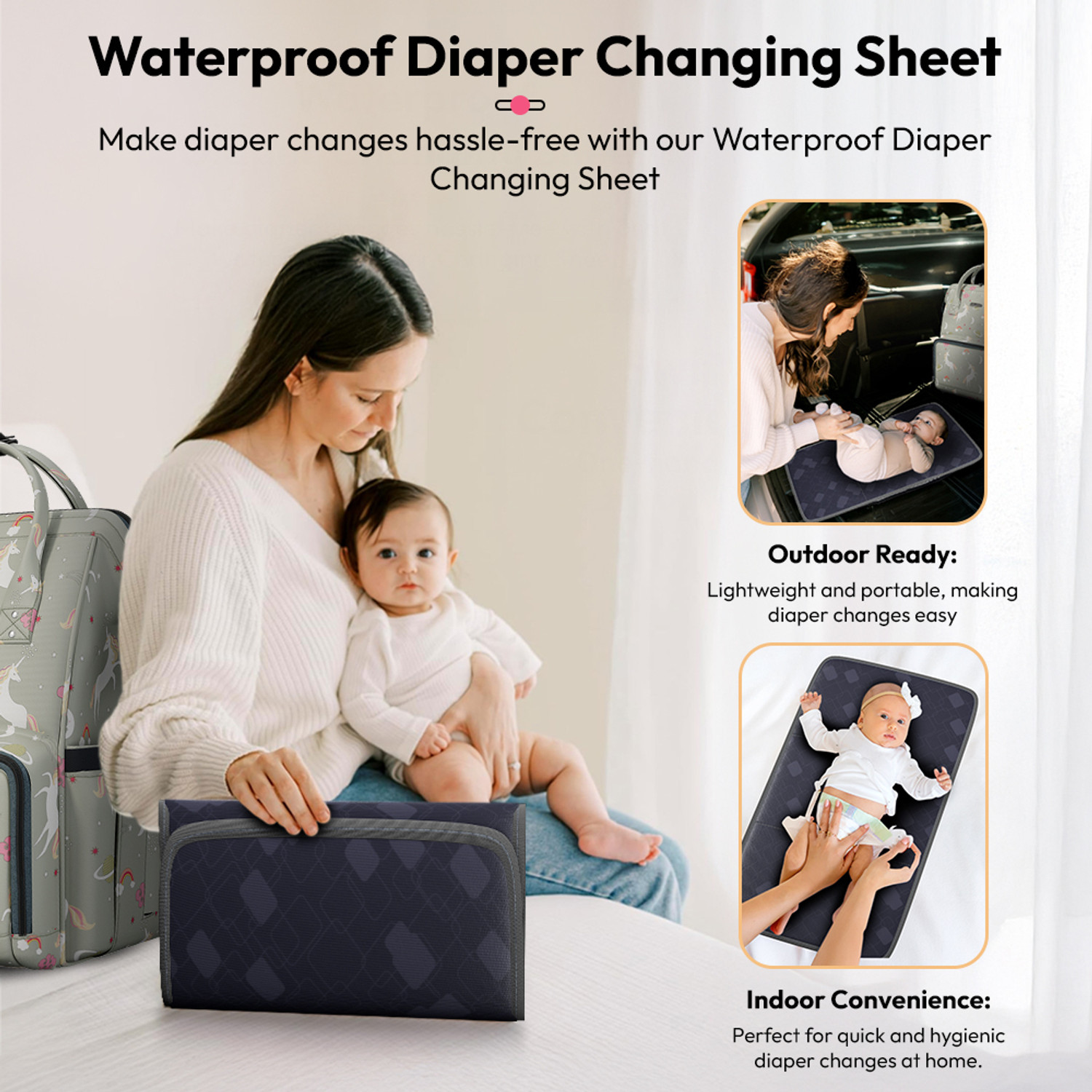 Image of StarAndDaisy Baby Diaper Bag Spacious, Waterproof Backpack with Multiple Pockets Mothers Maternity Bags for Travel Diaper Backpack