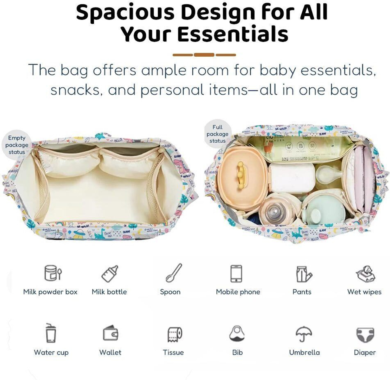 Image of StarAndDaisy Diaper Bag for Mothers, Baby Diaper Backpack with Spacious Compartment Mothers Maternity Bags for Travel Diaper Backpack