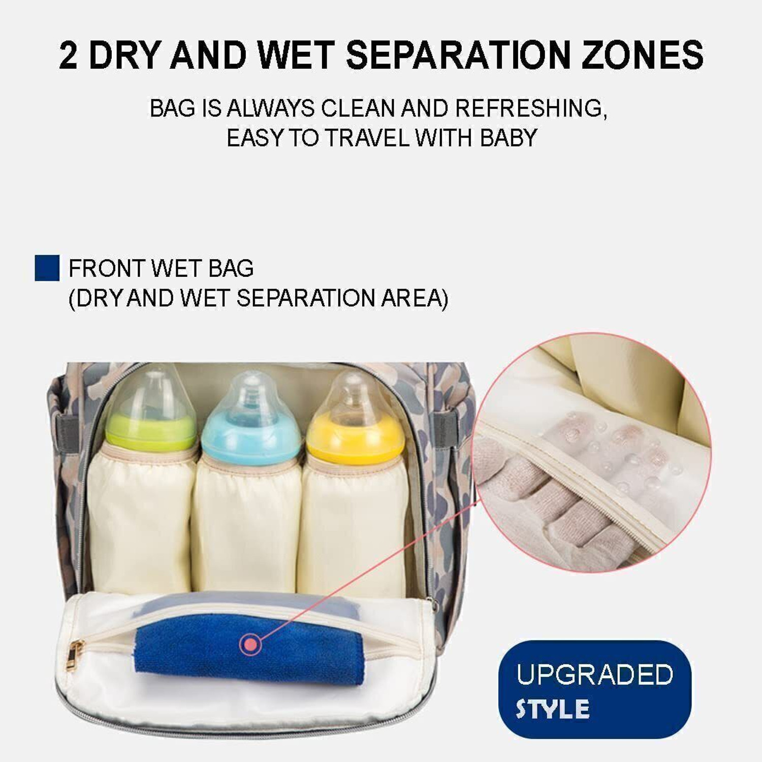 Image of Little Feet Fashionable Diaper /Mother Bag /Diaper Backpack for travel baby diaper bag printed Baby Diaper Bag