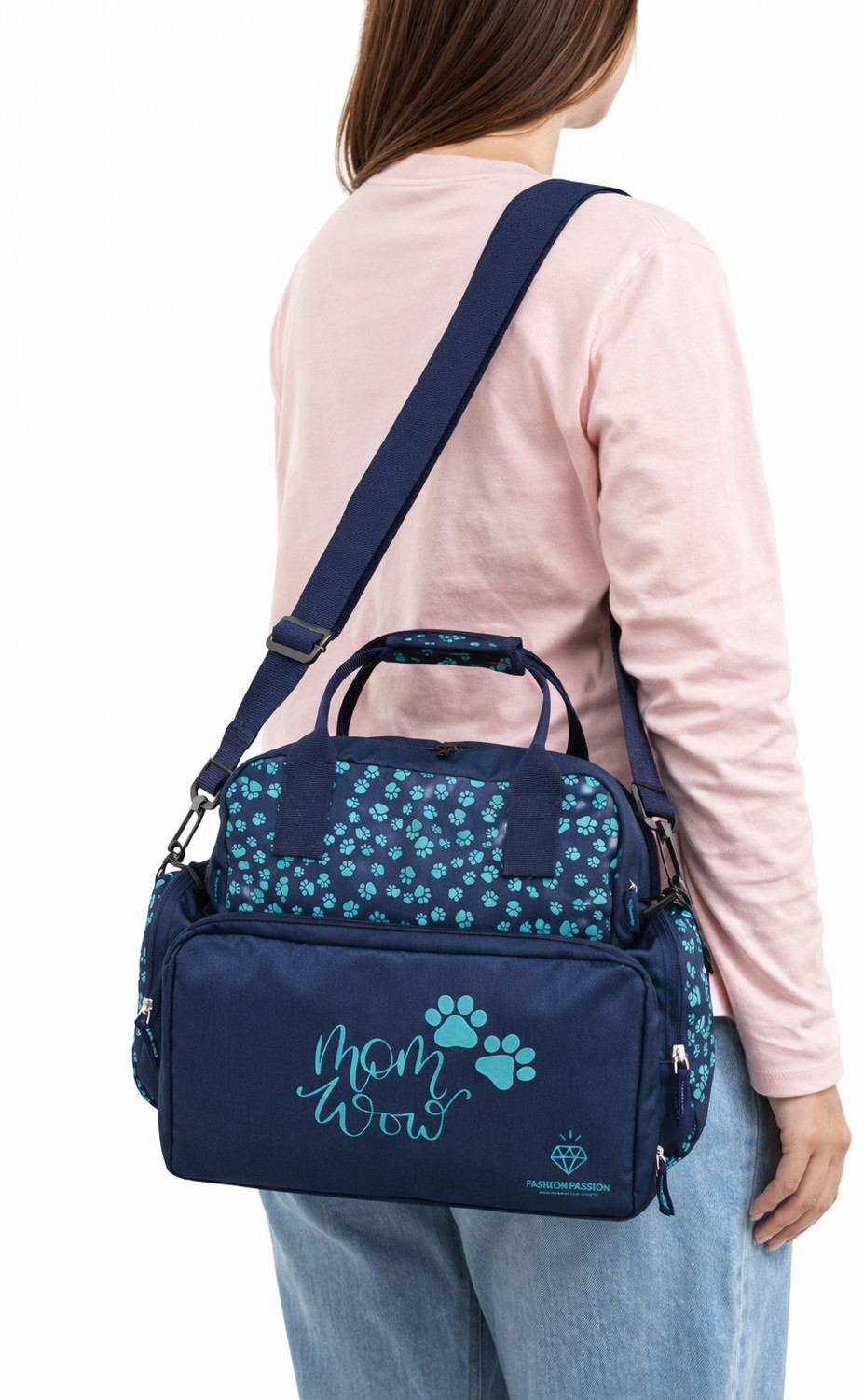 Image of HNS Baby Diaper Bag with Sholder Strap Diaper Bag (Blue) Diaper Bag