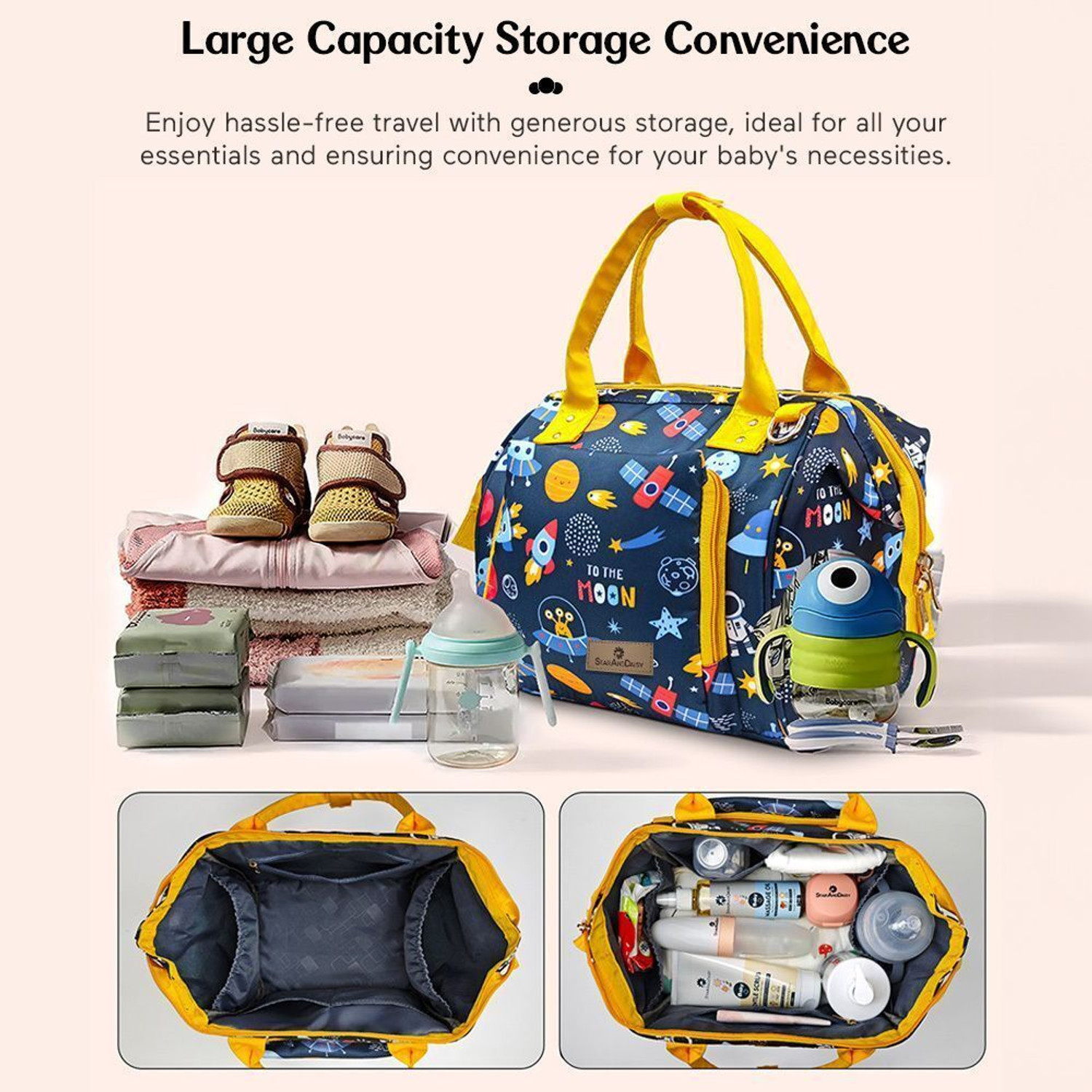 Image of StarAndDaisy Diaper Bag for Mothers, Baby Diaper Backpack with Spacious Compartment Mothers Maternity Bags for Travel Diaper Backpack