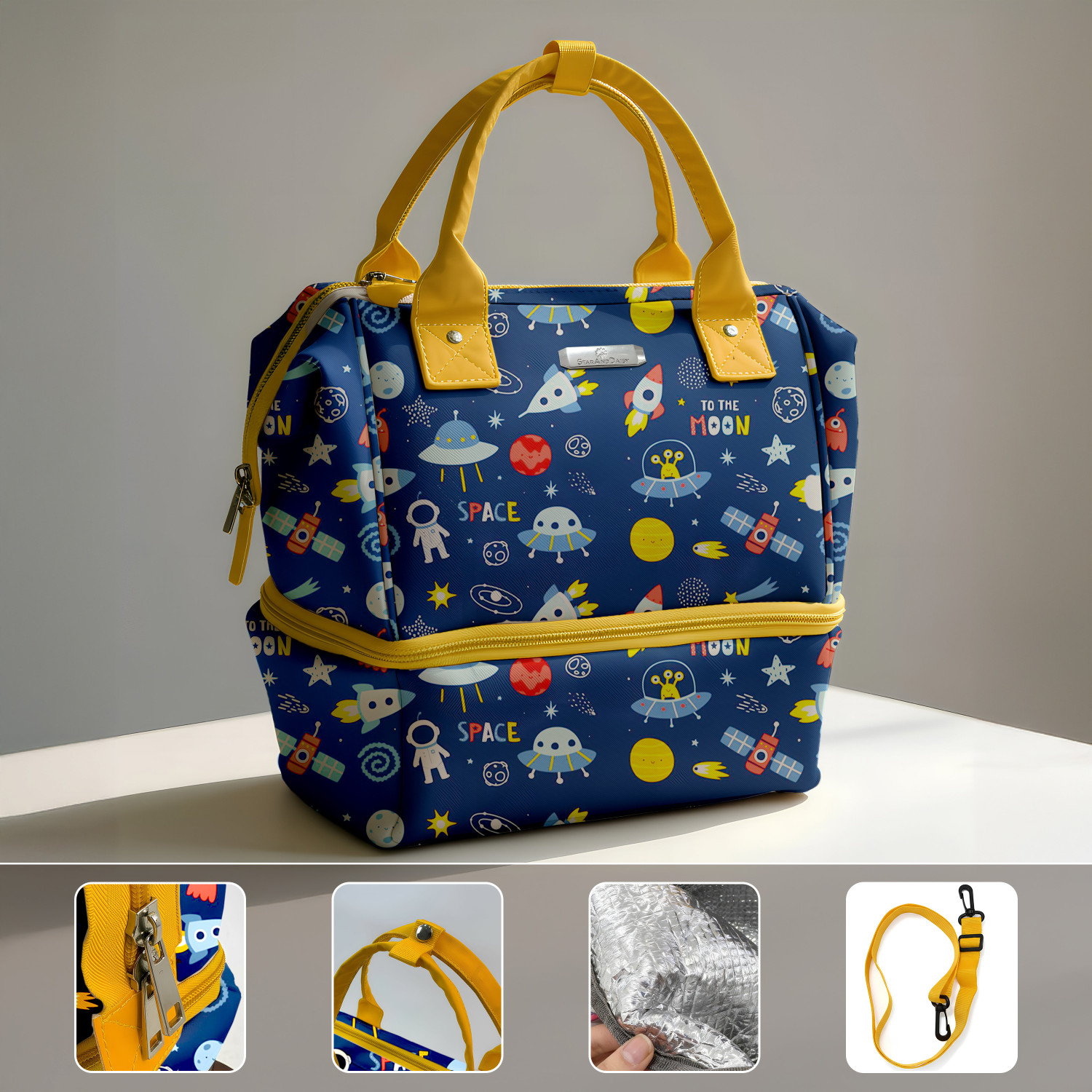 Image of StarAndDaisy Diaper Bag for Mothers, Baby Diaper Backpack with Spacious Compartment Mothers Maternity Bags for Travel Diaper Backpack