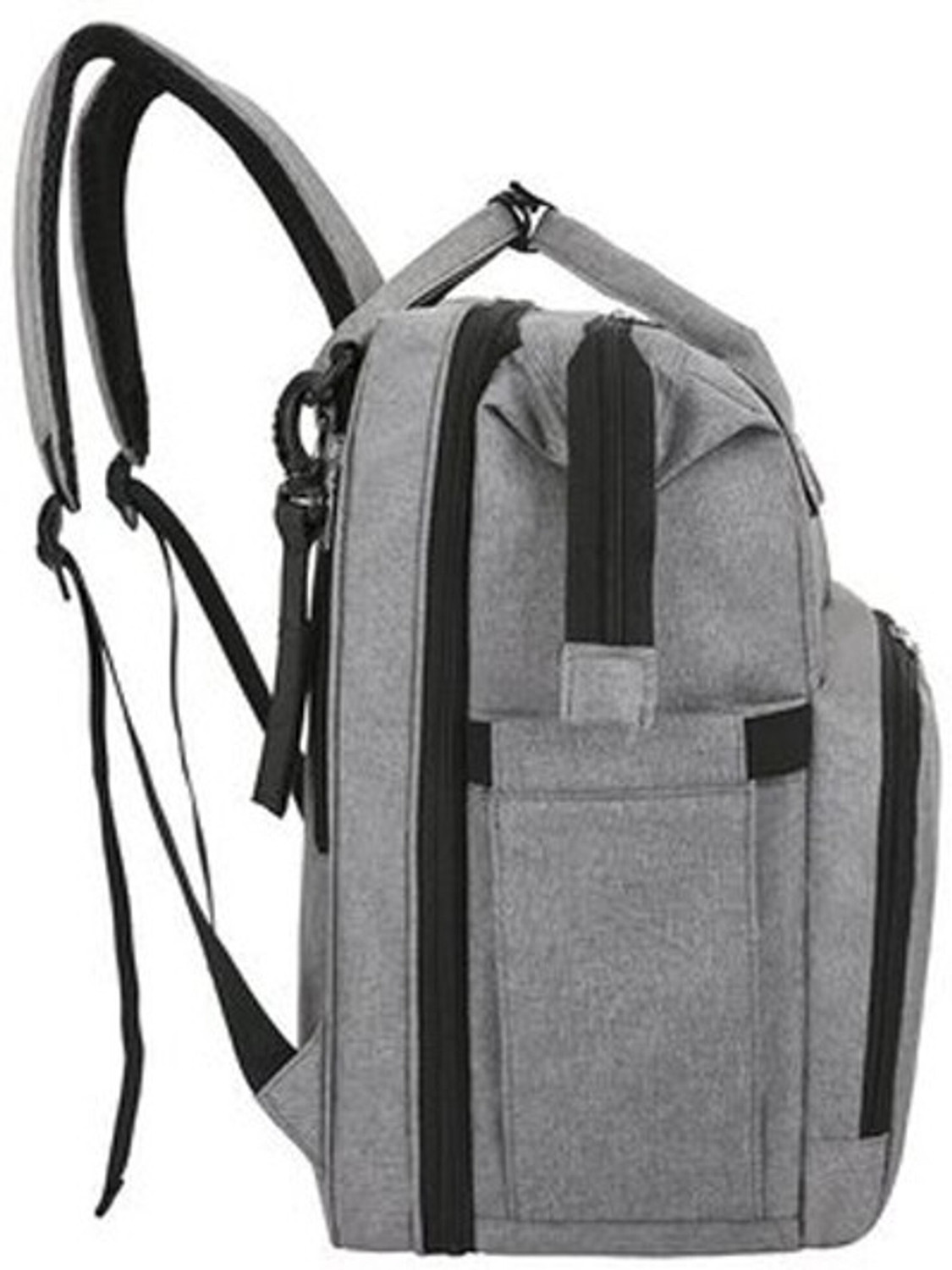 Image of Adbuchhi Multifunctional Mummy Bag Foldable Nappy Backpacks Baby Bed-40*30*20 Cm Diaper Bag (Grey)