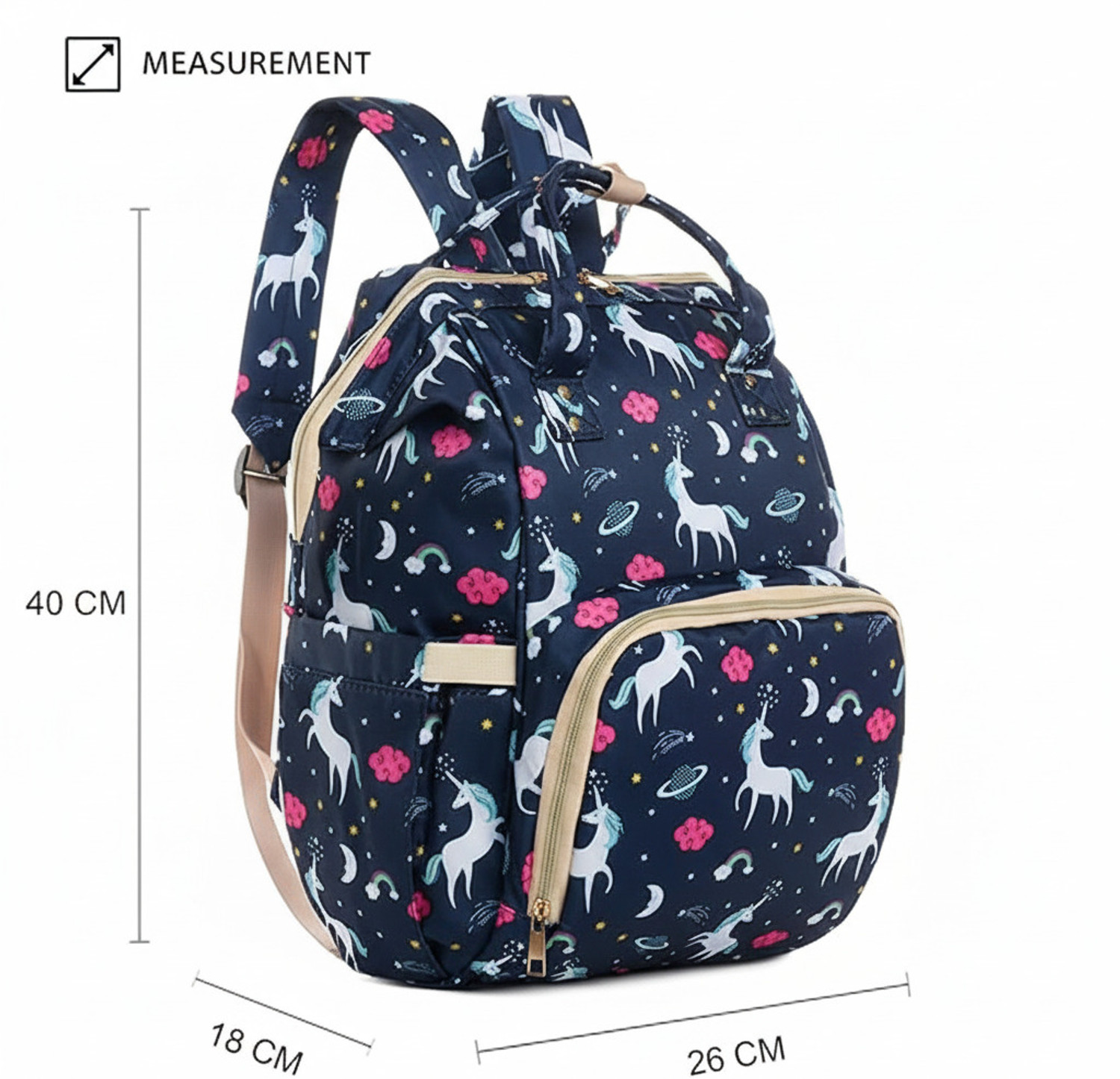 Image of Little Feet Baby Diaper Bag, Mothers Maternity Bags For Travel, (Unicorn Blue) Baby Diaper Bag