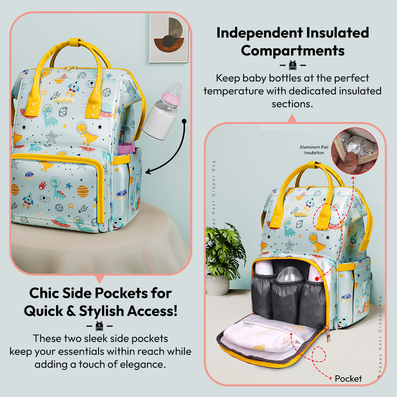 Image of StarAndDaisy Baby Diaper Bag For Mothers Spacious Waterproof Backpack With Multiple Pockets Mothers Maternity Bags for Travel Diaper Backpack
