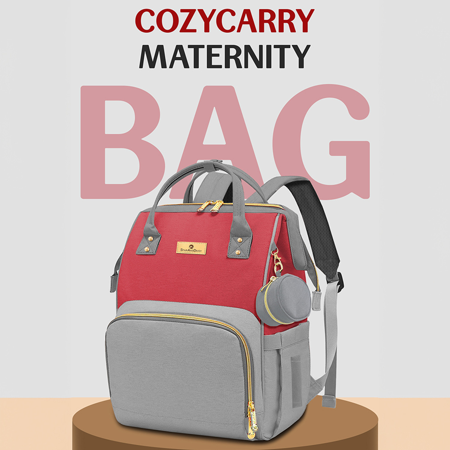 Image of StarAndDaisy Premium Baby Diaper Bag Spacious, Waterproof Backpack with Multiple Pockets Mothers Maternity Bags for Travel Diaper Backpack