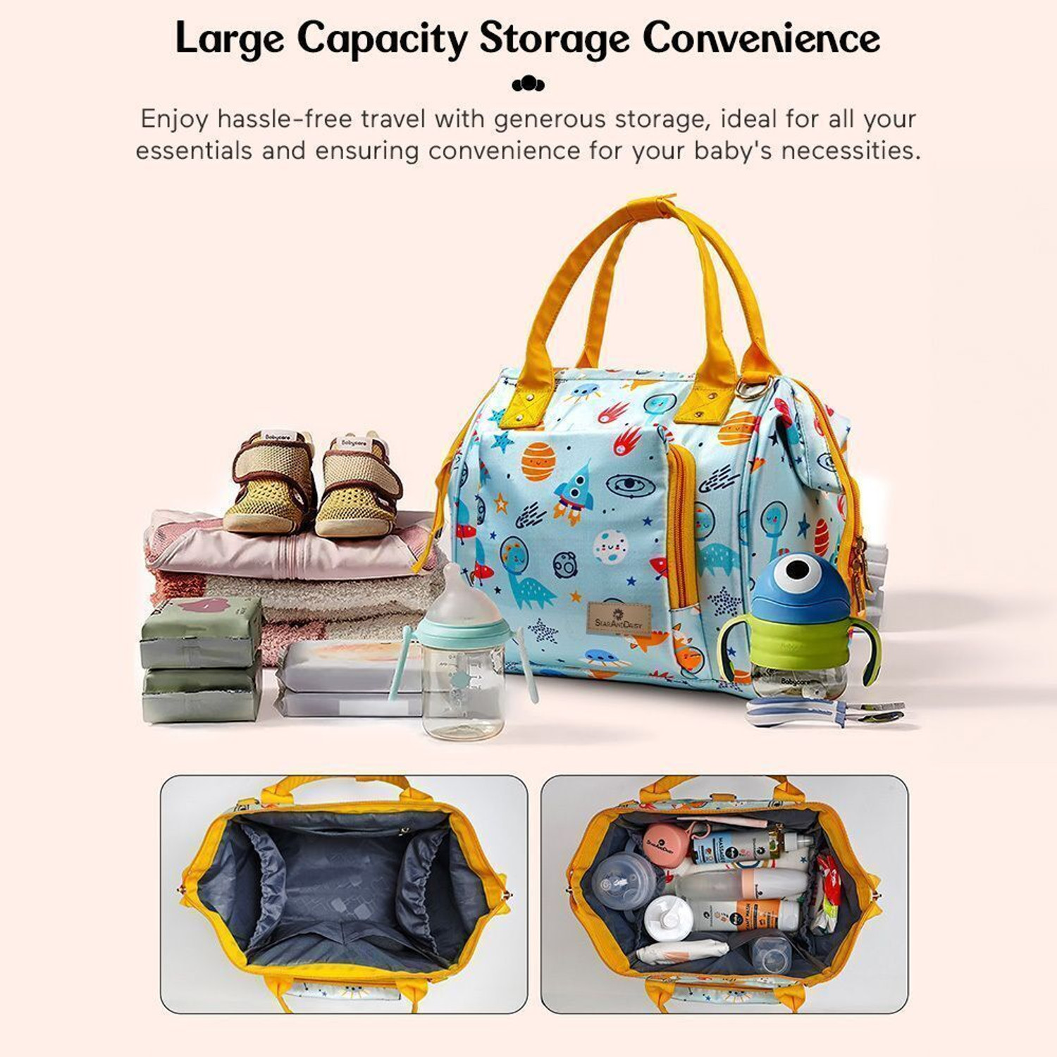 Image of StarAndDaisy Diaper Bag for Mothers, Baby Diaper Backpack with Spacious Compartment Mothers Maternity Bags for Travel Diaper Backpack
