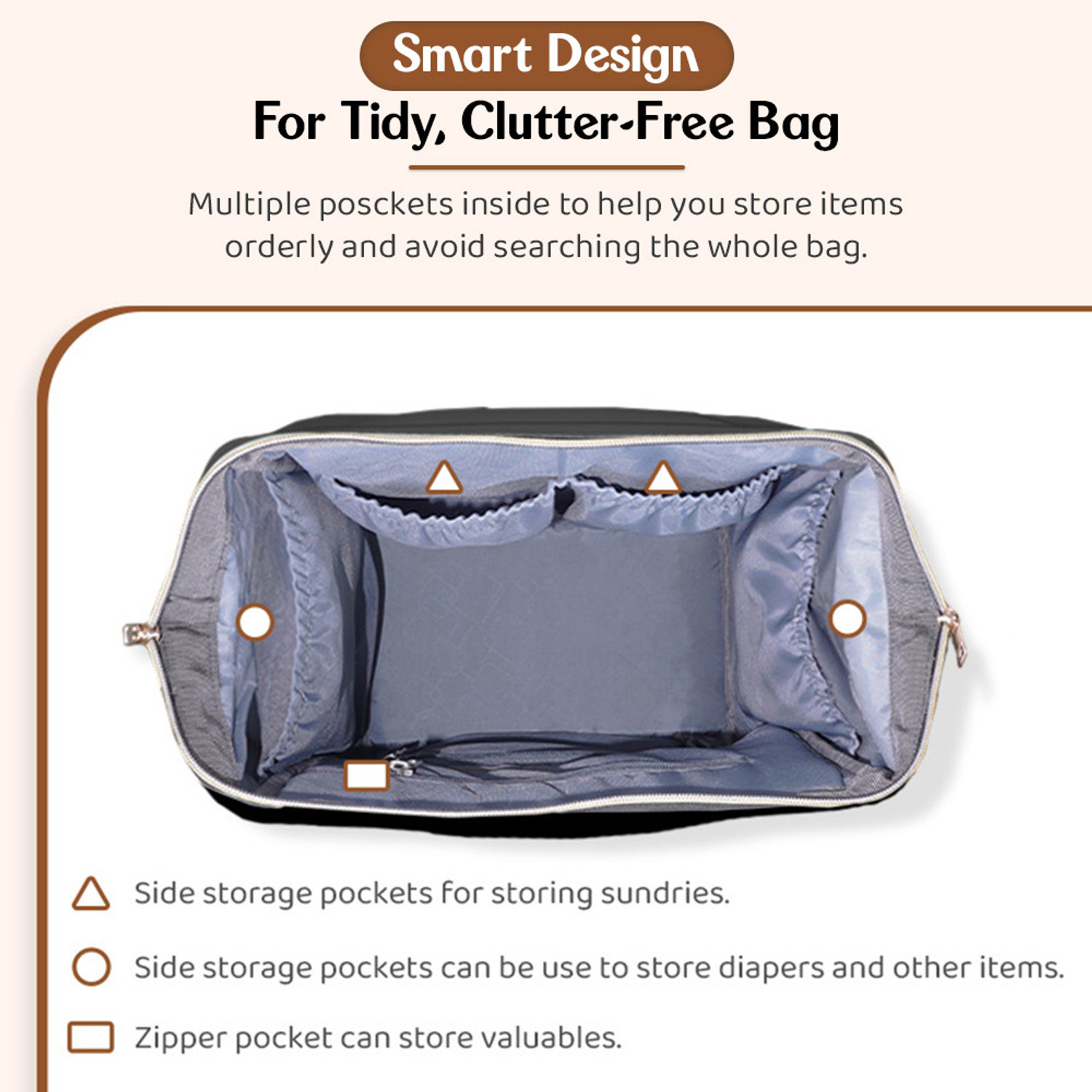 Image of StarAndDaisy Baby Diaper Bag For Mothers Spacious Waterproof Backpack With Multiple Pockets Mothers Maternity Bags for Travel Diaper Backpack