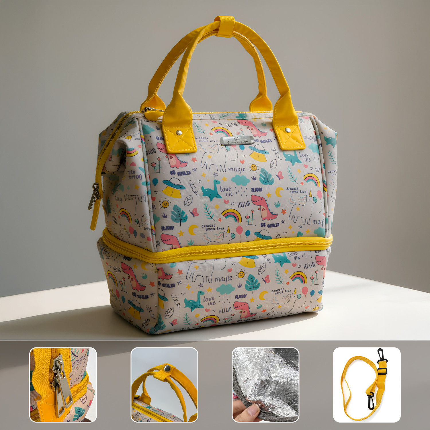 Image of StarAndDaisy Diaper Bag for Mothers, Baby Diaper Backpack with Spacious Compartment Mothers Maternity Bags for Travel Diaper Backpack