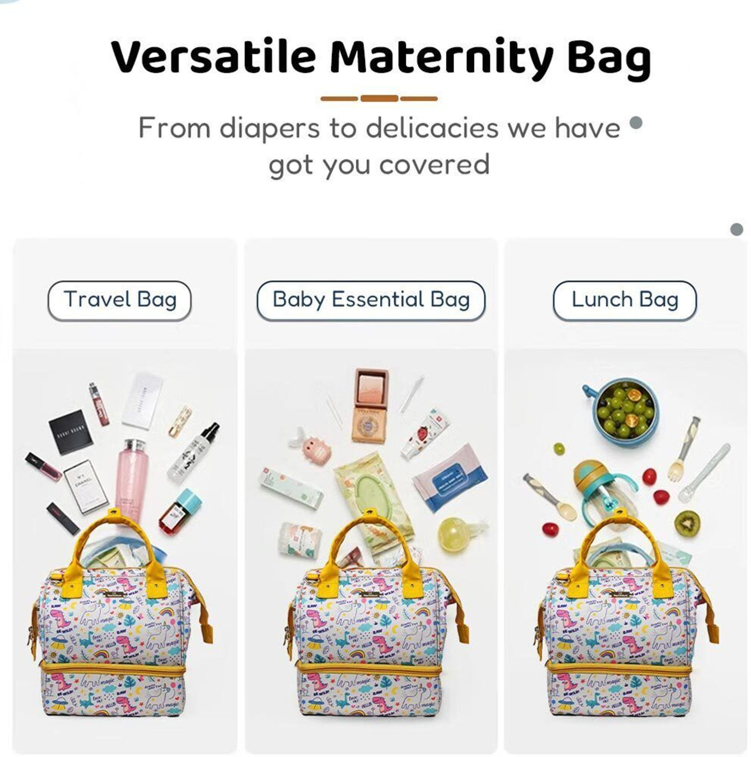 Image of StarAndDaisy Diaper Bag for Mothers, Baby Diaper Backpack with Spacious Compartment Mothers Maternity Bags for Travel Diaper Backpack