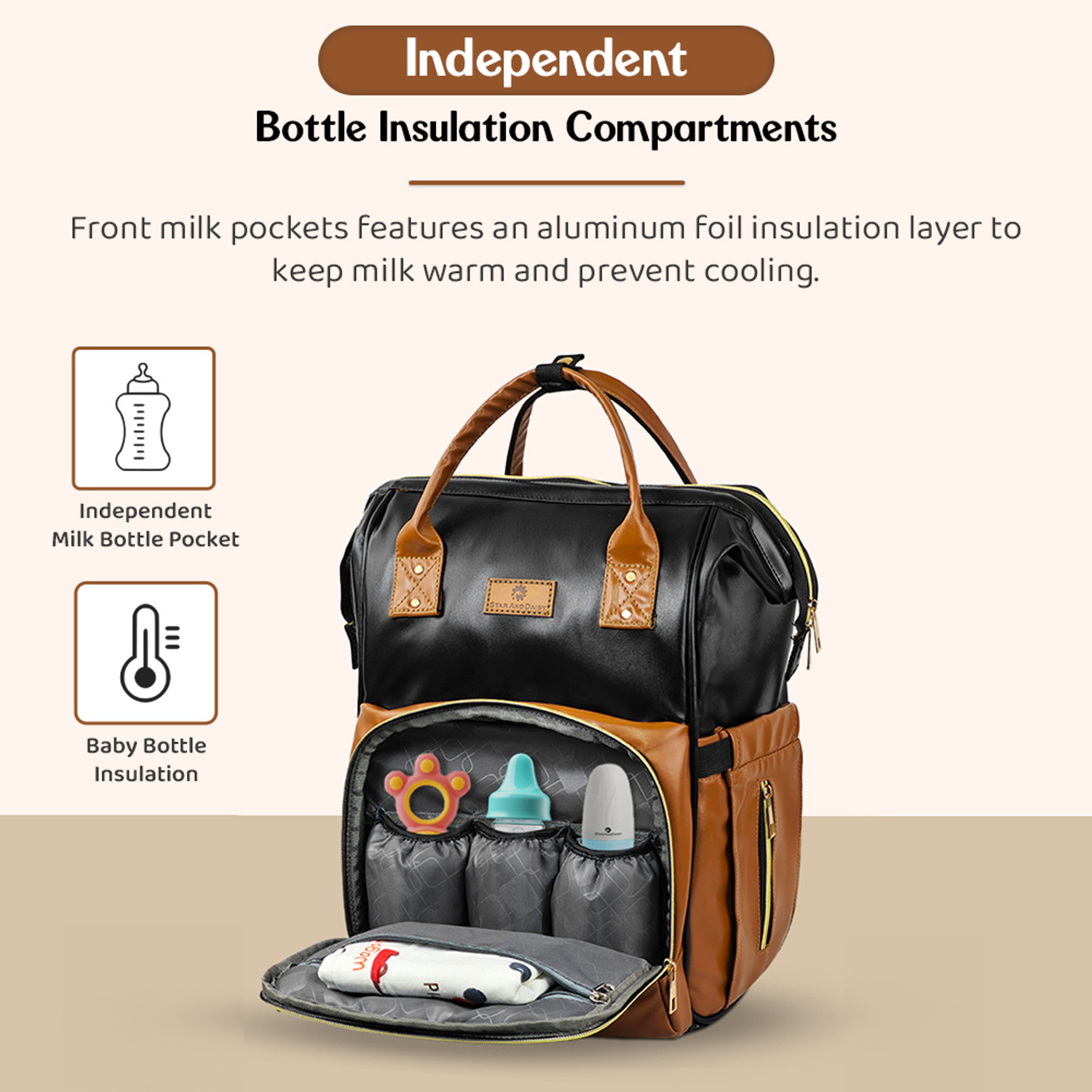 Image of StarAndDaisy Baby Diaper Bag For Mothers Spacious Waterproof Backpack With Multiple Pockets Mothers Maternity Bags for Travel Diaper Backpack