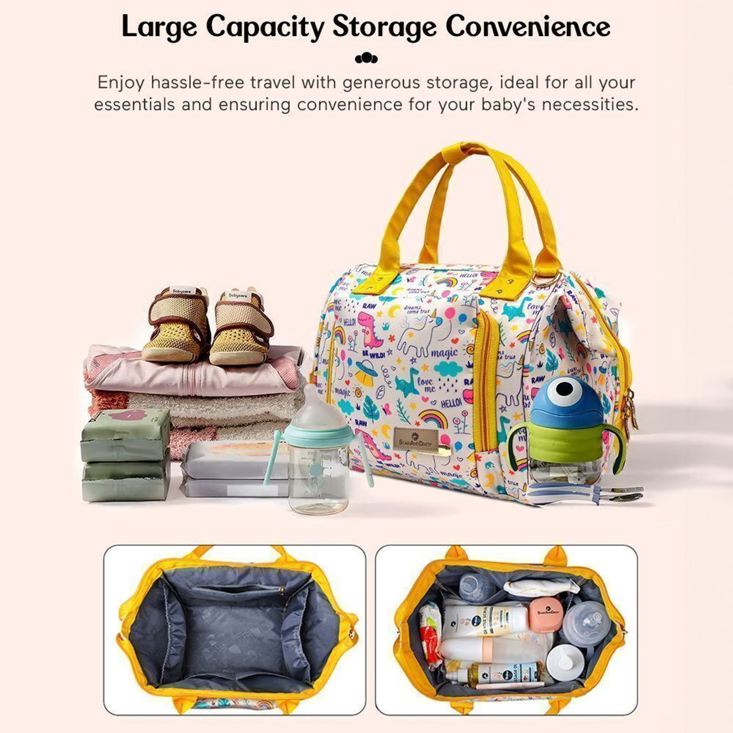 Image of StarAndDaisy Diaper Bag for Mothers, Baby Diaper Backpack with Spacious Compartment Mothers Maternity Bags for Travel Diaper Backpack