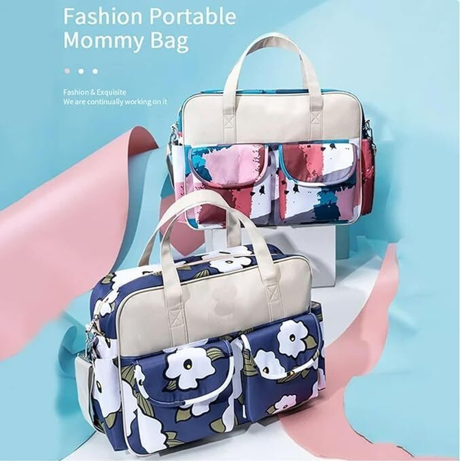 Image of Smilebaby Diaper Bag Multifunctional Maternity Bag Stylish Baby Travel Bag | Mamas Bags modern parenthood