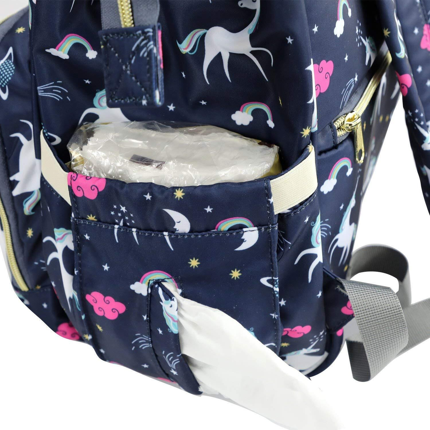 Image of Little Feet Baby Diaper Bag, Mothers Maternity Bags For Travel, (Unicorn Blue) Baby Diaper Bag