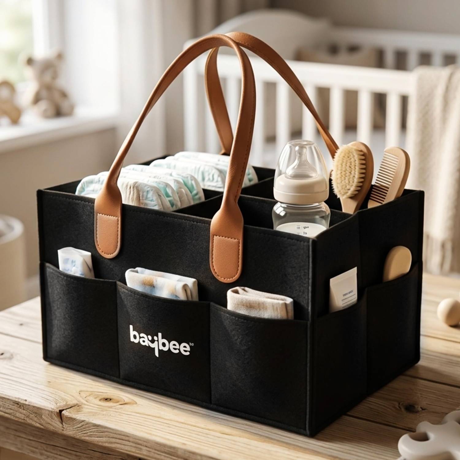 baybee Modern Storage Diaper Bag Caddy Organizer for Mothers | Large Capacity Portable Diaper Bag
