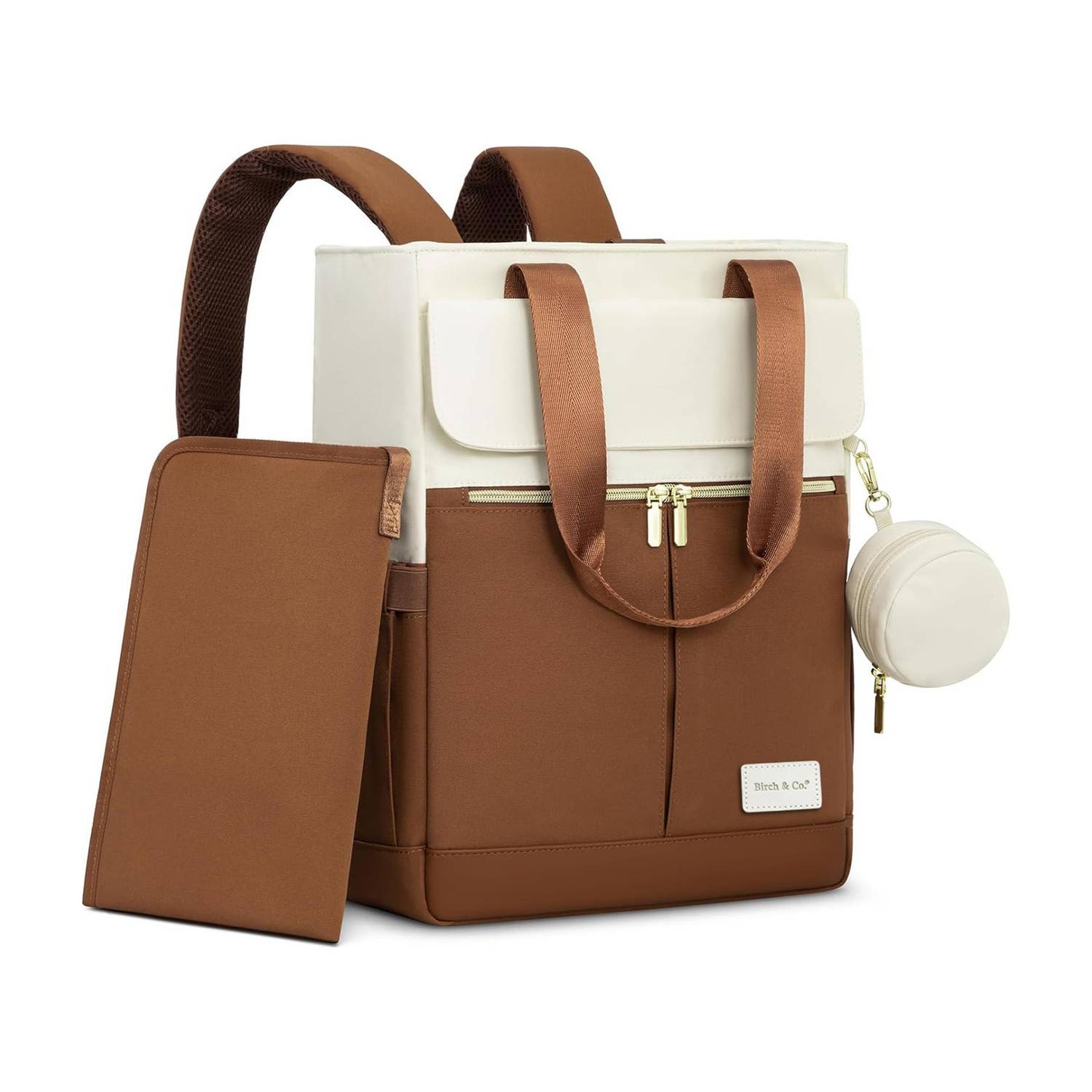 Birch & Co. Diaper Bag for Mothers for Travel, Baby Waterproof Backpack with Changing Mat Diaper Bag