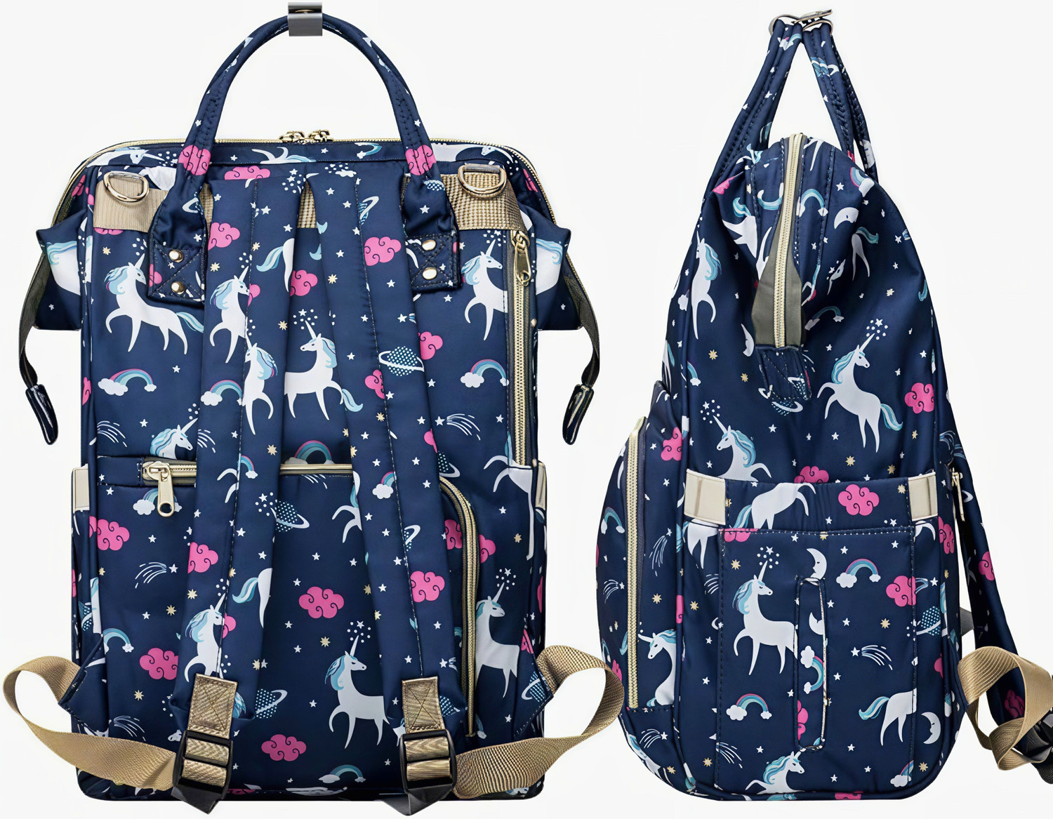 Image of Ramyaa Enterpriese Baby Diaper Bag Kids Travelling Bag with Insulated Bottle Pockets diaper bag baby diaper bag