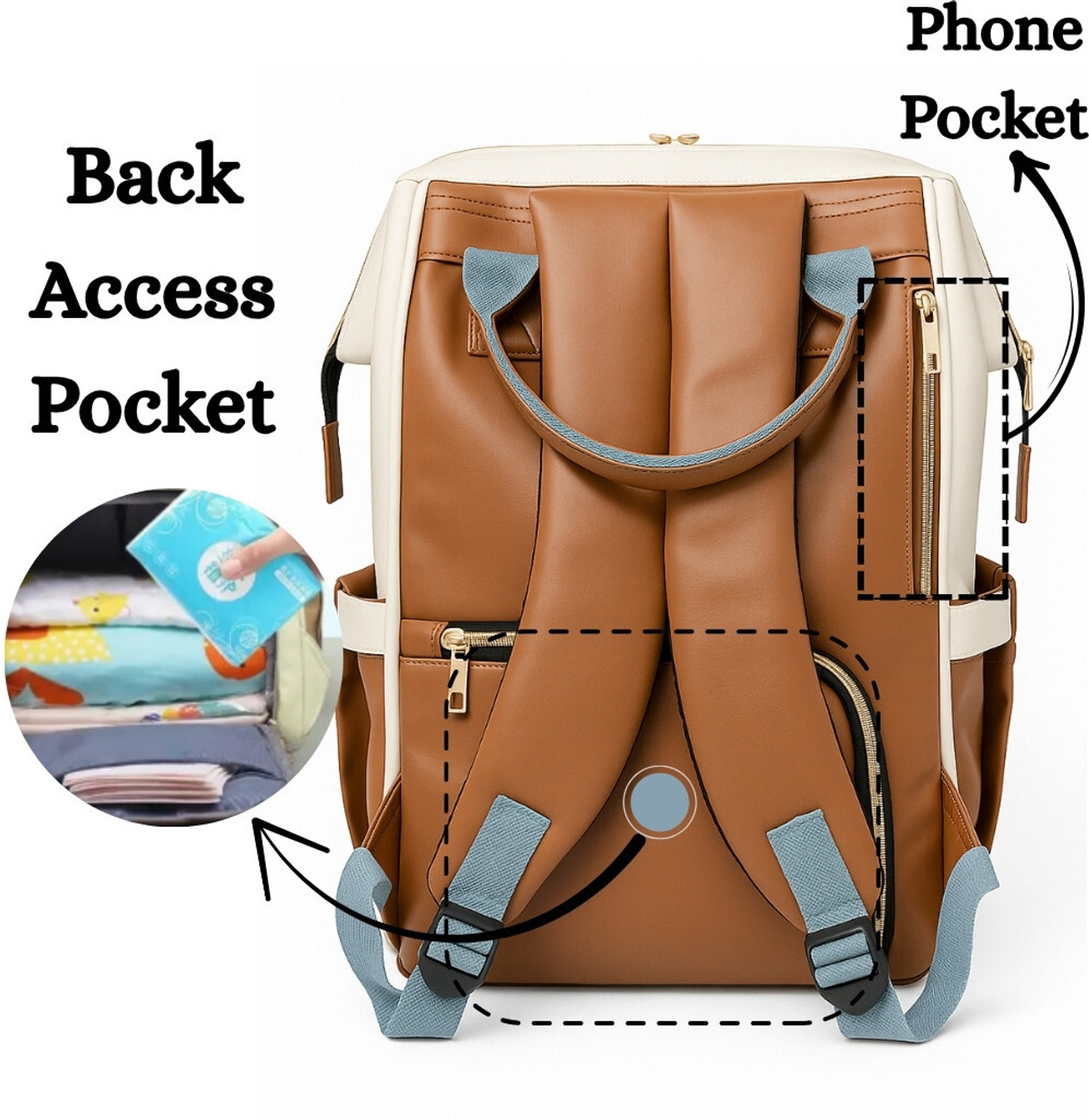 Image of Tip 'n' Top Premium Maternity Diaper Bag | Stylish, Spacious & splash proof Baby Backpack Diaper Bag