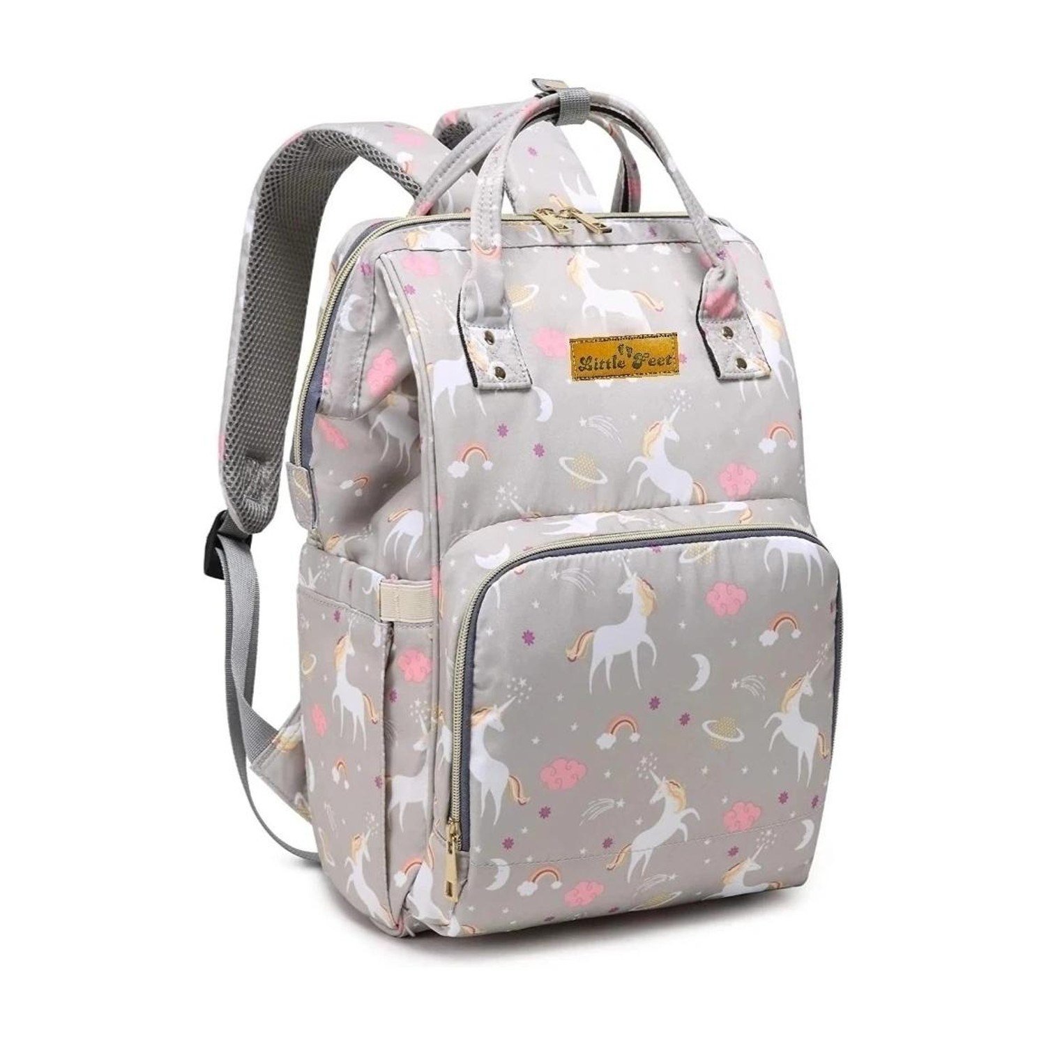 Image of Little Feet Diaper Bag for Moms for Travel Multifunctional Diaper Bag Backpack for Mothers Baby Diaper Bag