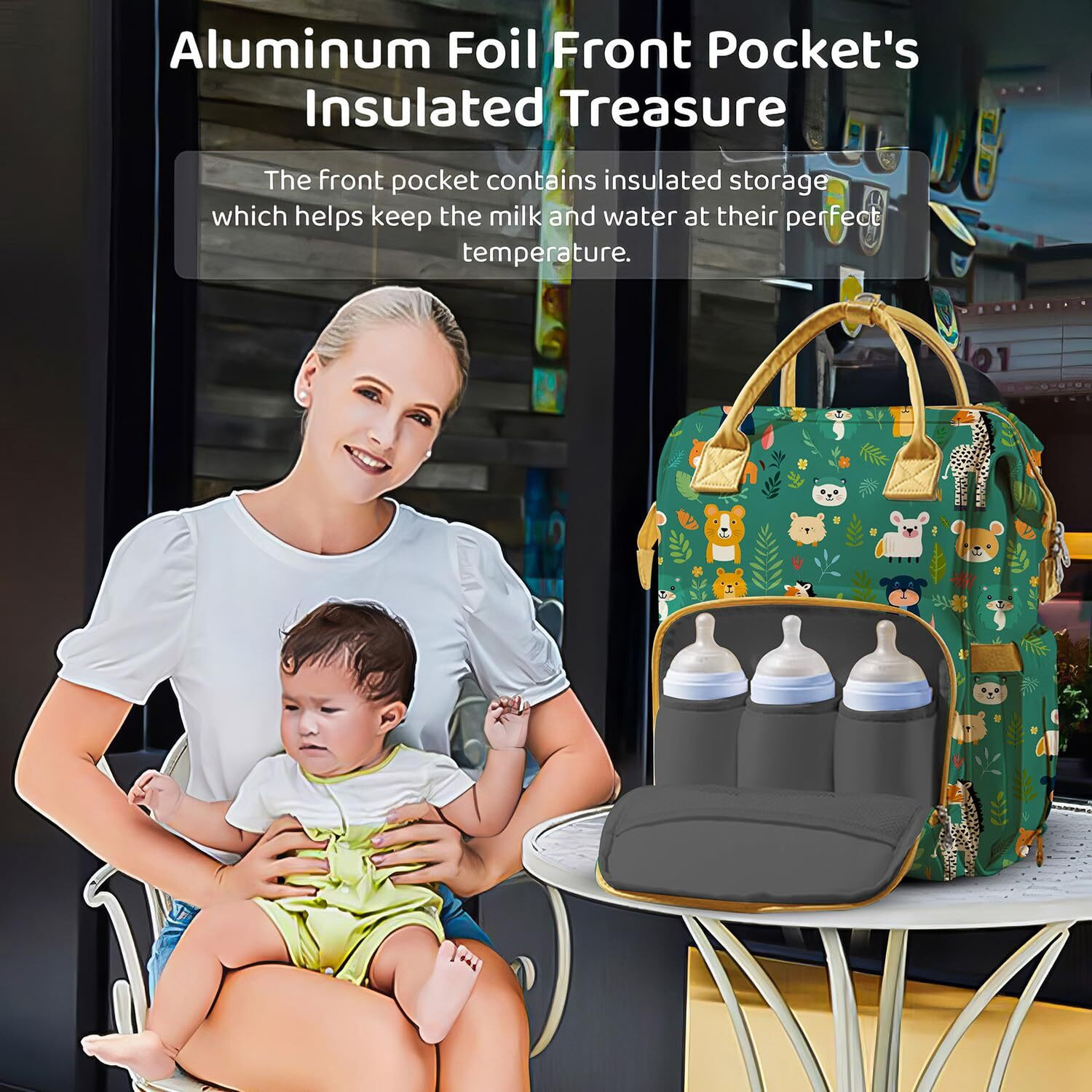 Image of StarAndDaisy Baby Diaper Bag For Mothers Spacious Waterproof Backpack With Multiple Pockets Mothers Maternity Bags for Travel Diaper Backpack