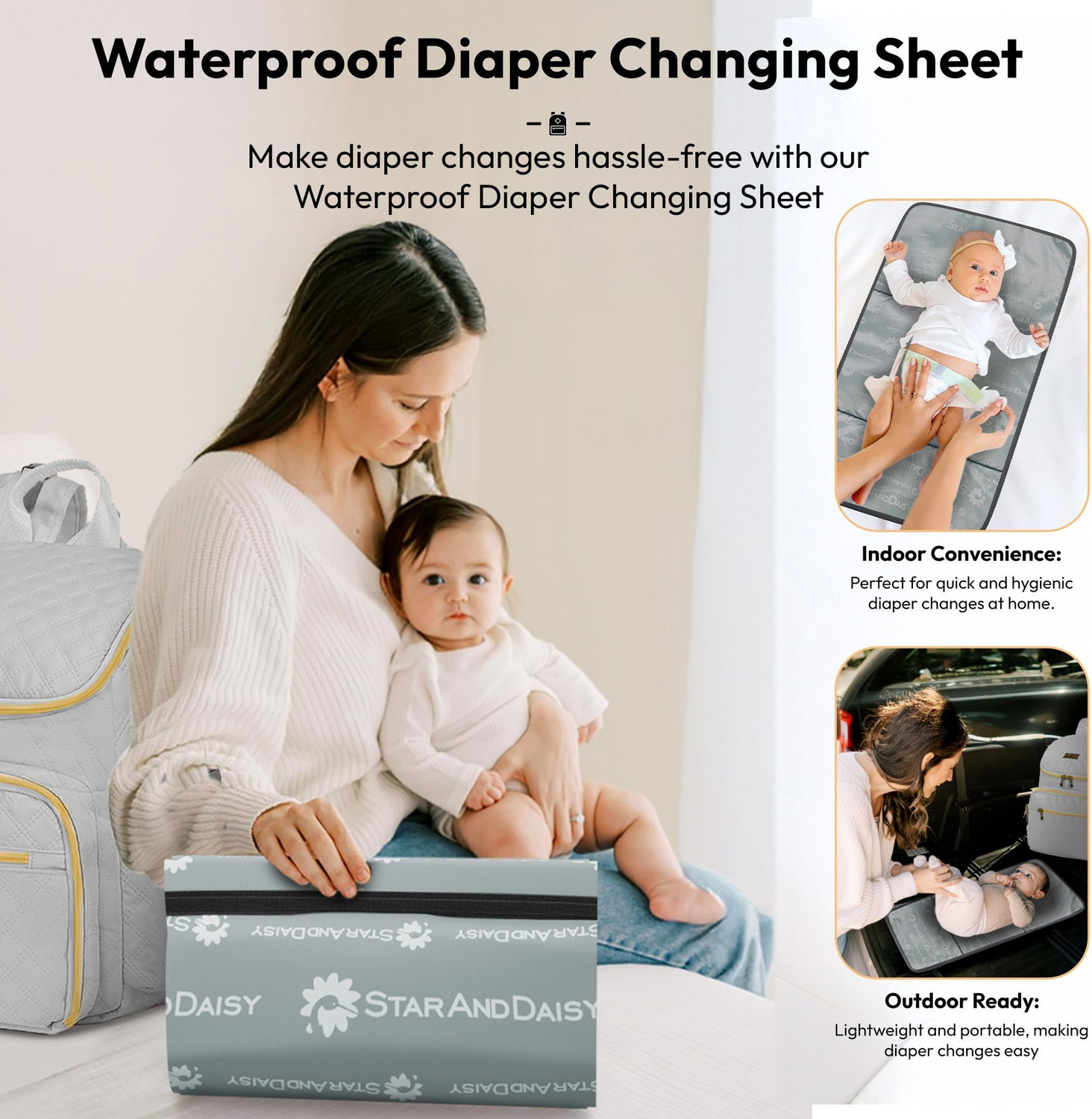 Image of StarAndDaisy Premium Baby Diaper Bag Spacious, Waterproof Backpack with Multiple Pockets Mothers Maternity Bags for Travel Diaper Backpack