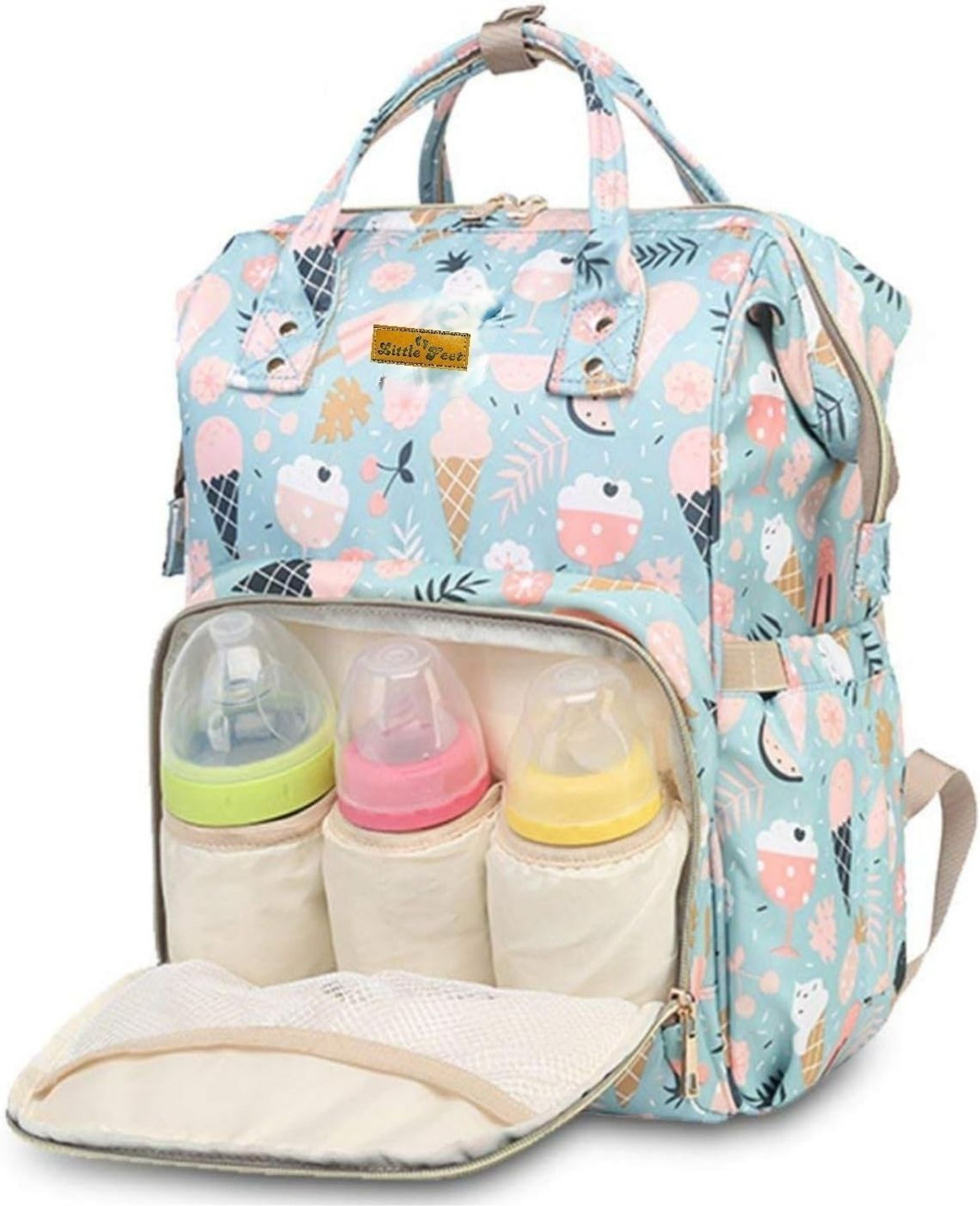 Image of Little Feet Premium Baby Diaper Bag for Mother Diaper Bag Baby Diaper Bag