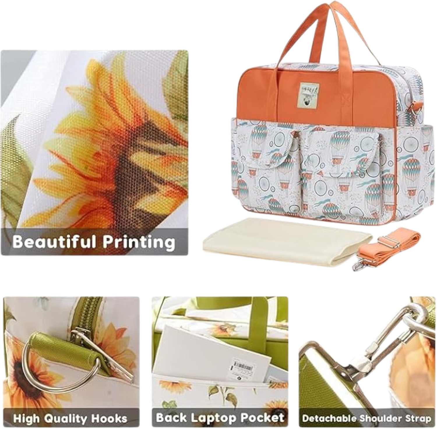 Image of Smilebaby Diaper Bag Multifunctional Maternity Bag Stylish Baby Travel Bag | Mamas Bags modern parenthood