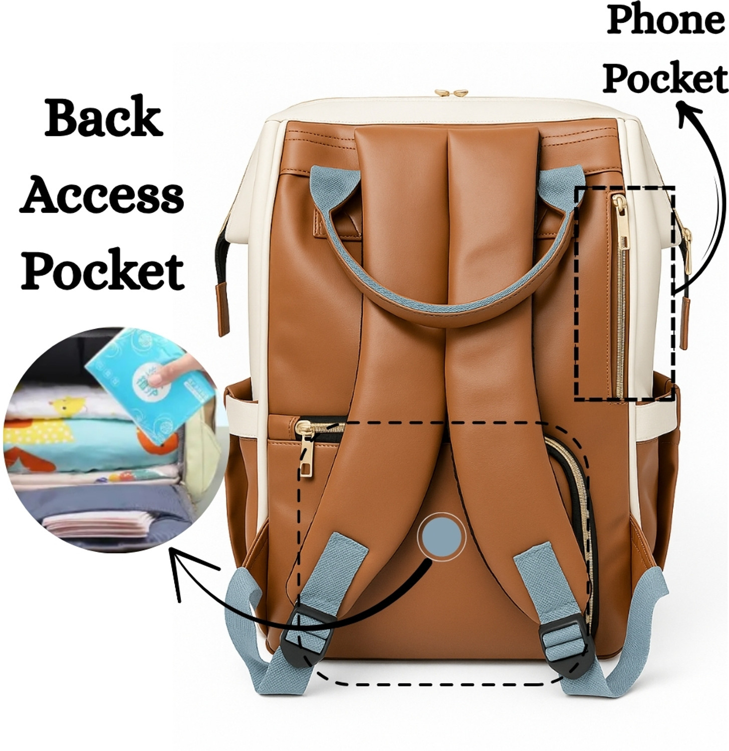 Image of AgroCulture Premium Maternity Diaper Bag Stylish, Spacious Baby Backpack Baby Diaper Backpack Travelling Bag Diaper Organizer