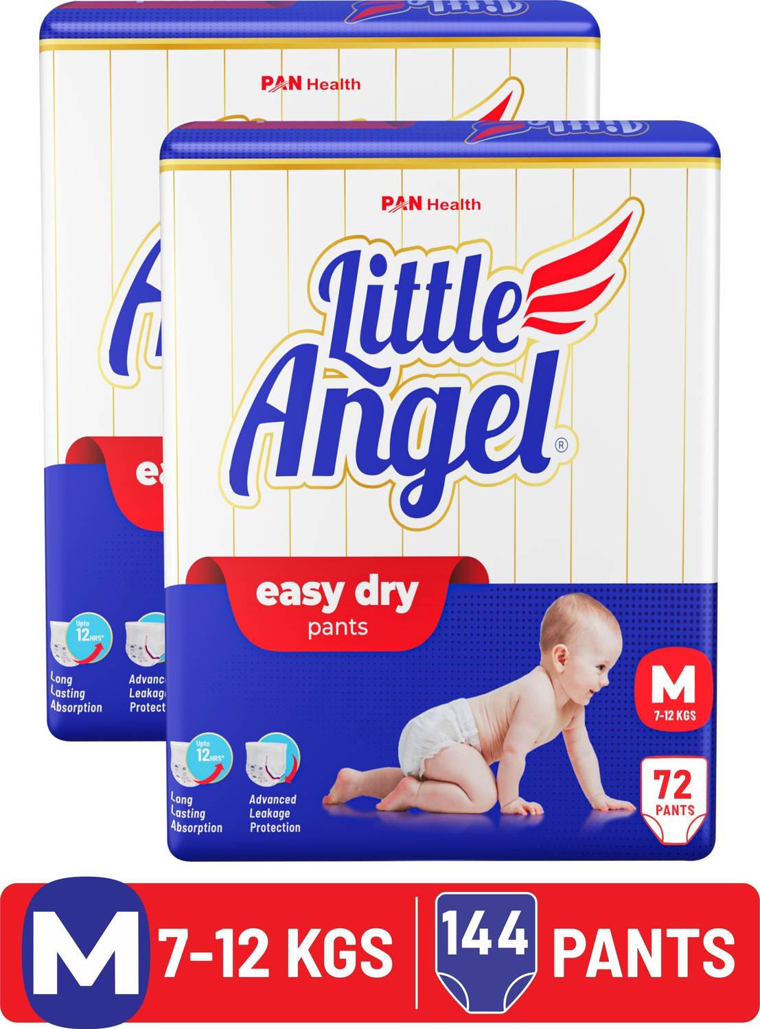 Little Angel Easy Dry Diaper Pants with 12 hrs absorption 72 Coun