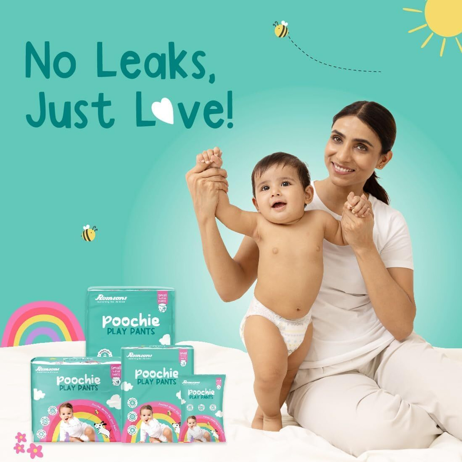 Image of Romsons Newborn Baby Diaper Tape Style Soft Dry Comfort Leakproof 10 Pcs Tape Diapers - New Born