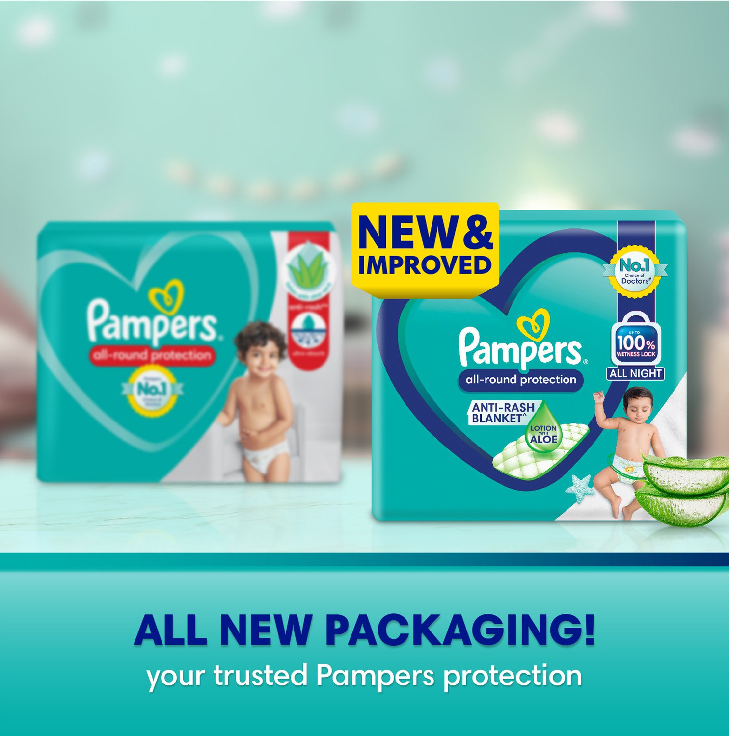 Image of Pampers All round Protection Pants, New Born Pant Diapers - New Born