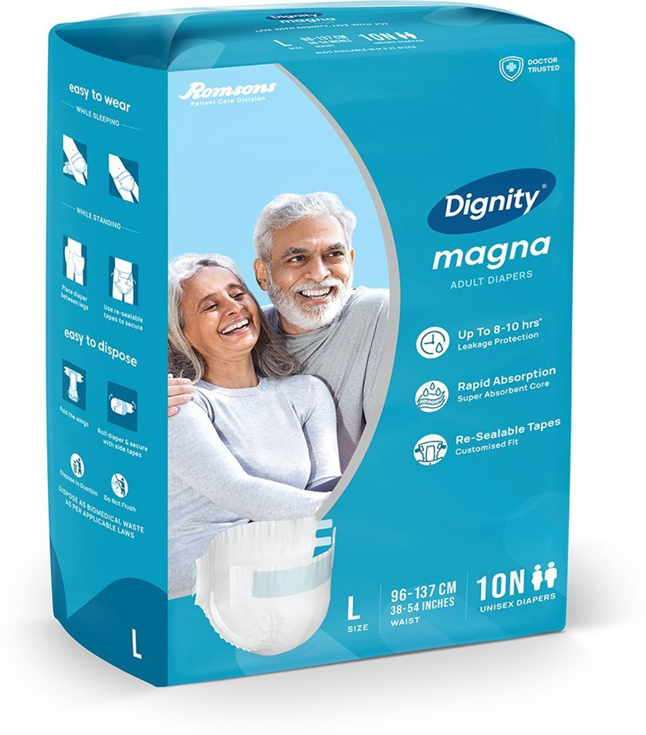 Image of DIGNITY Magna Tape Style Adult Diapers - L