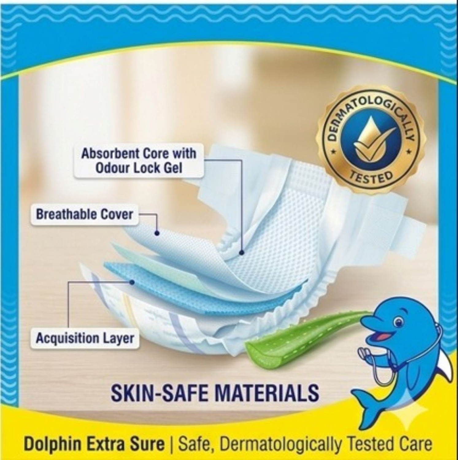 Image of EXTRASURE Dolphin Baby Pull-Up Diaper Pants L Size 75 Count 10-16 Kg All Night Protection Pant Diapers - L (2 Pieces)