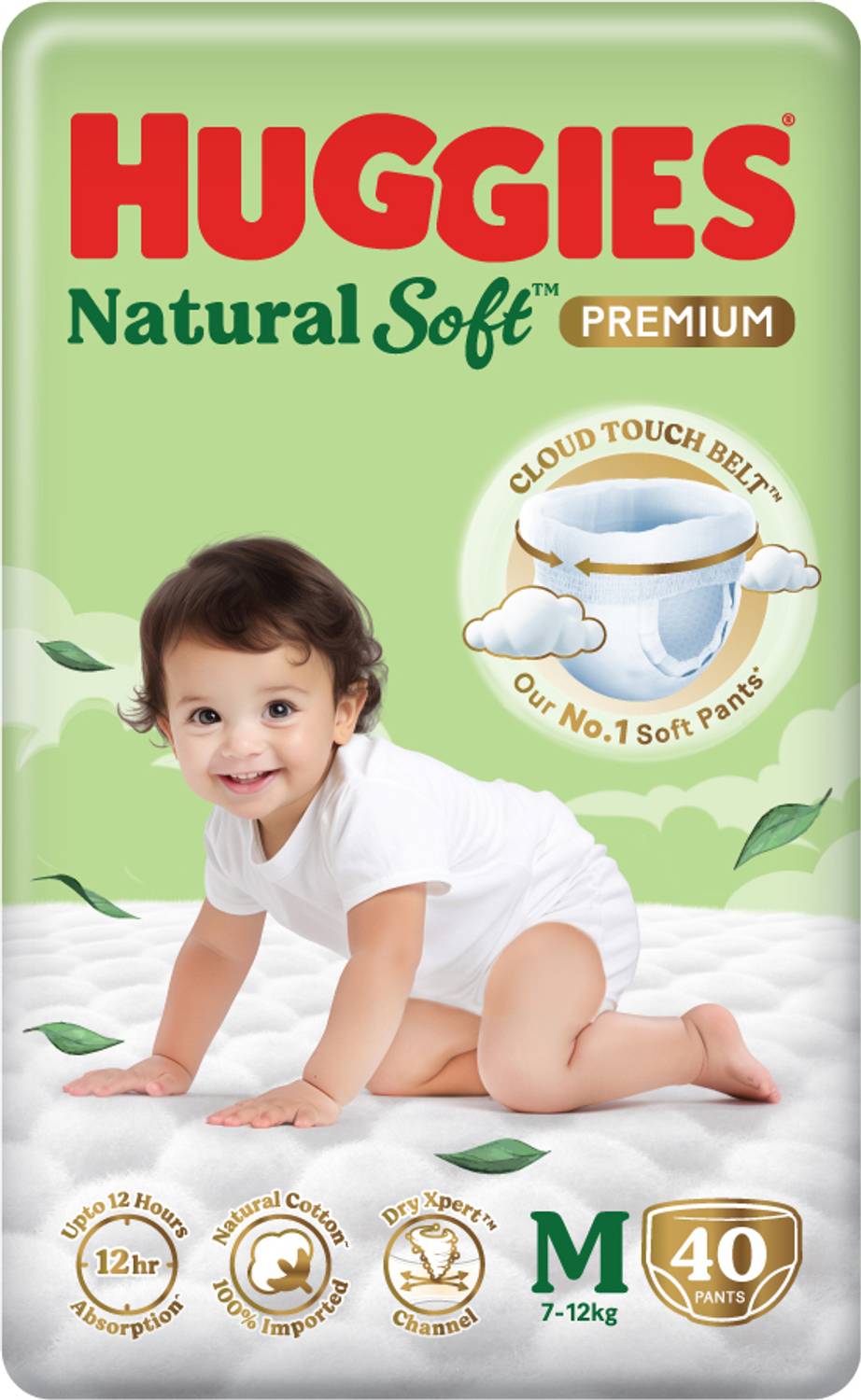 Huggies Natural Soft Premium Baby, Cloud Softness All Over, Mediu