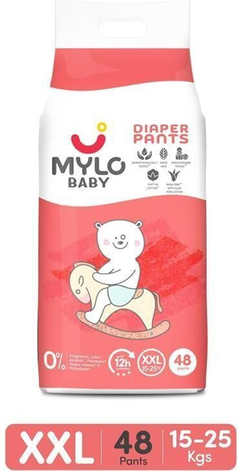 Image of MYLO Baby Diaper Pants | Super Absorbent with Aloe Vera | Leak Proof | Anti Rash - XXL