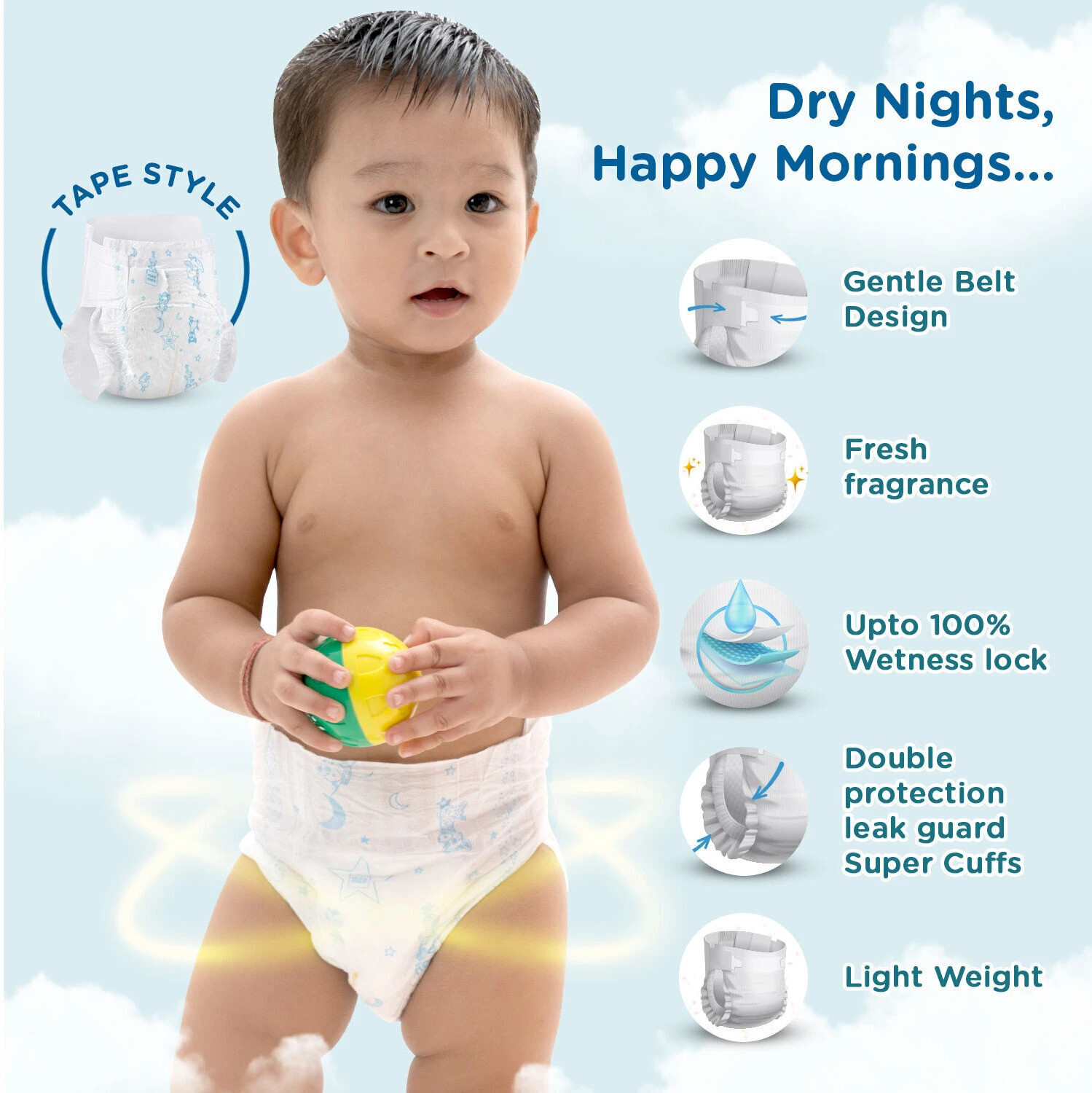 Image of MeeMee Baby Diaper Pants, Wetness Indicator, Leakage Protection, High Absorb Technology Pant Diapers - S