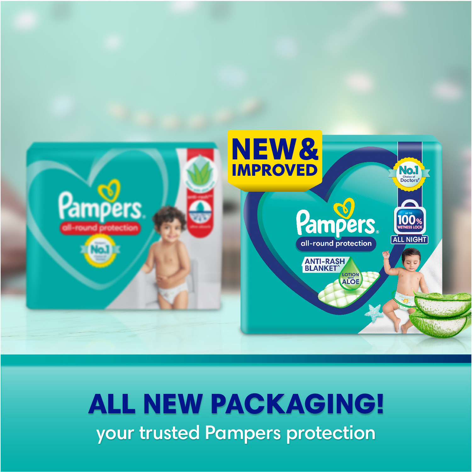 Image of Pampers All round protection NB /XS Pant Diapers - New Born (34 Pieces)