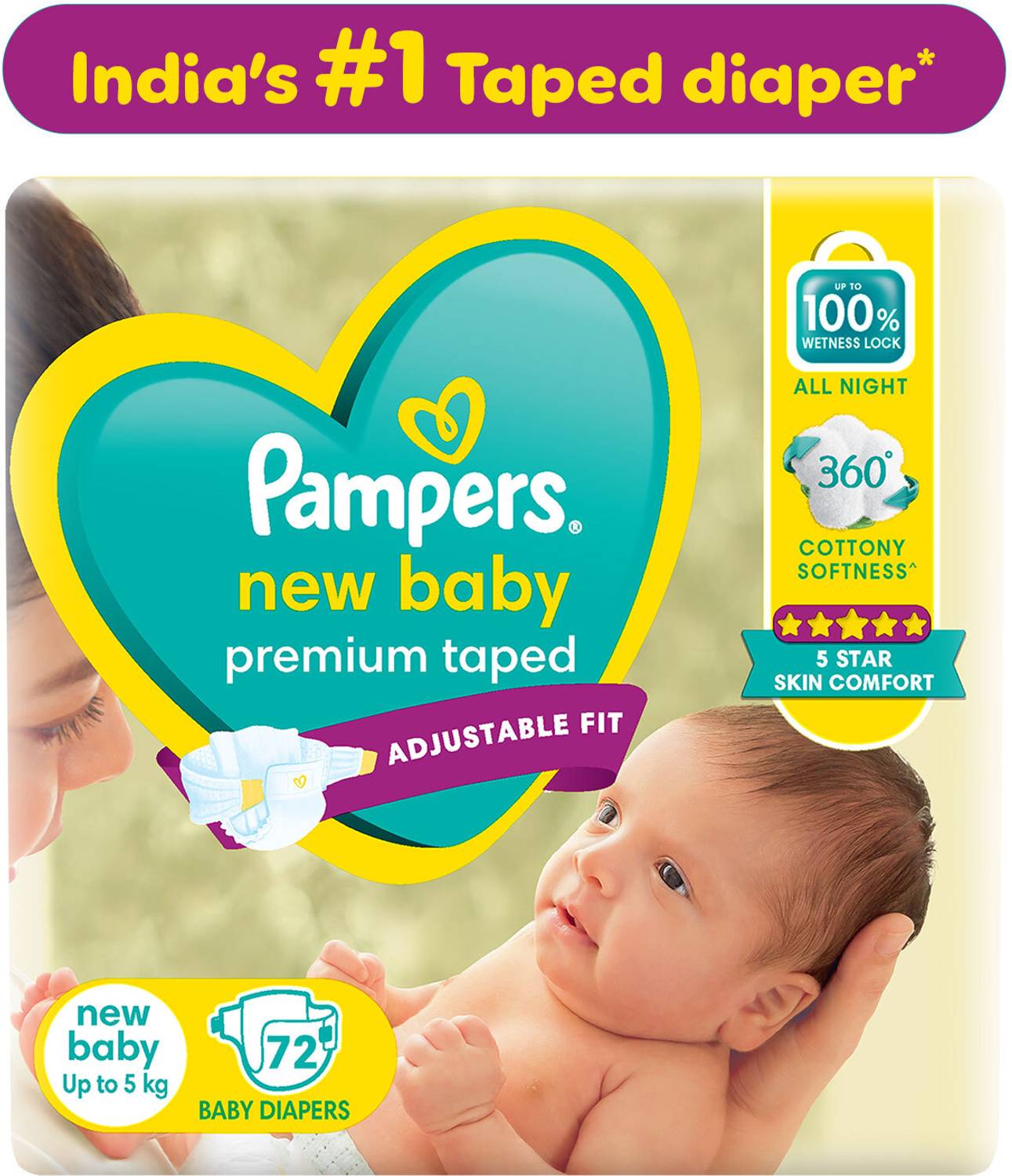 Pampers Active Baby Tape Diapers - New Born