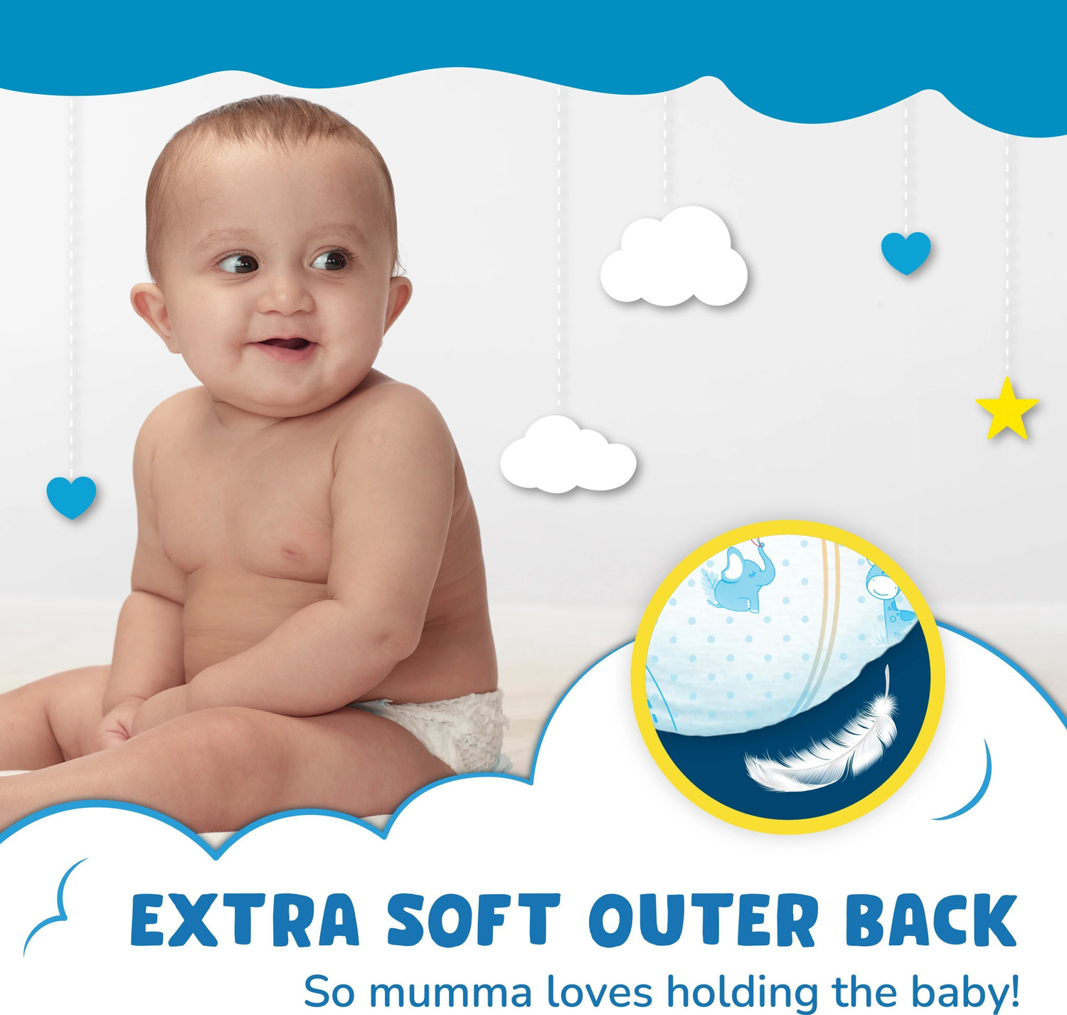 Image of niine Cottony Soft Baby Diaper Pants for Overnight Protection (7-12 KG) Pant Diapers - M