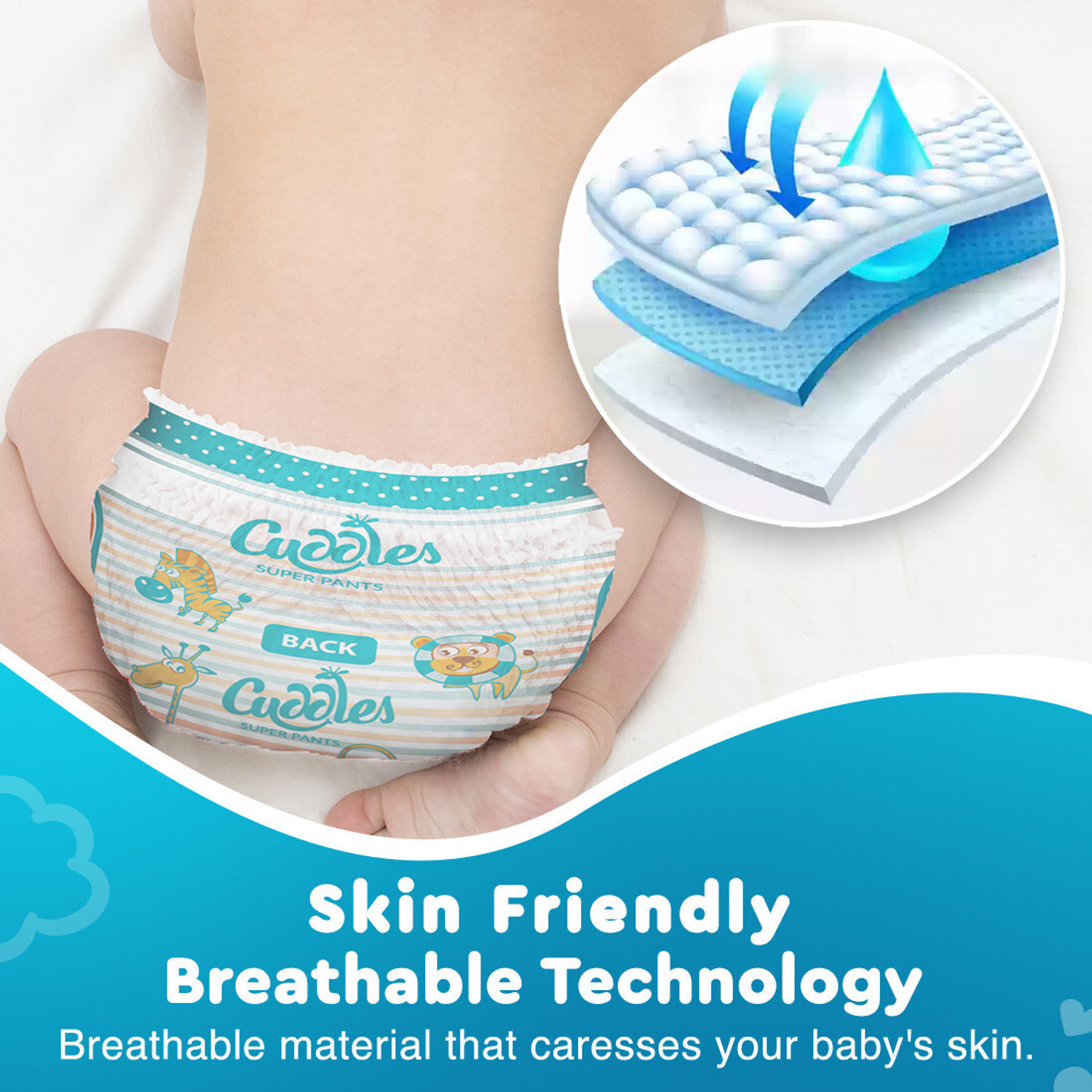 Image of Cuddles - Super Pants Baby Diaper 2X Softer Super Dry Comfort Quick Max Absorption Upto 12 Hrs - XL