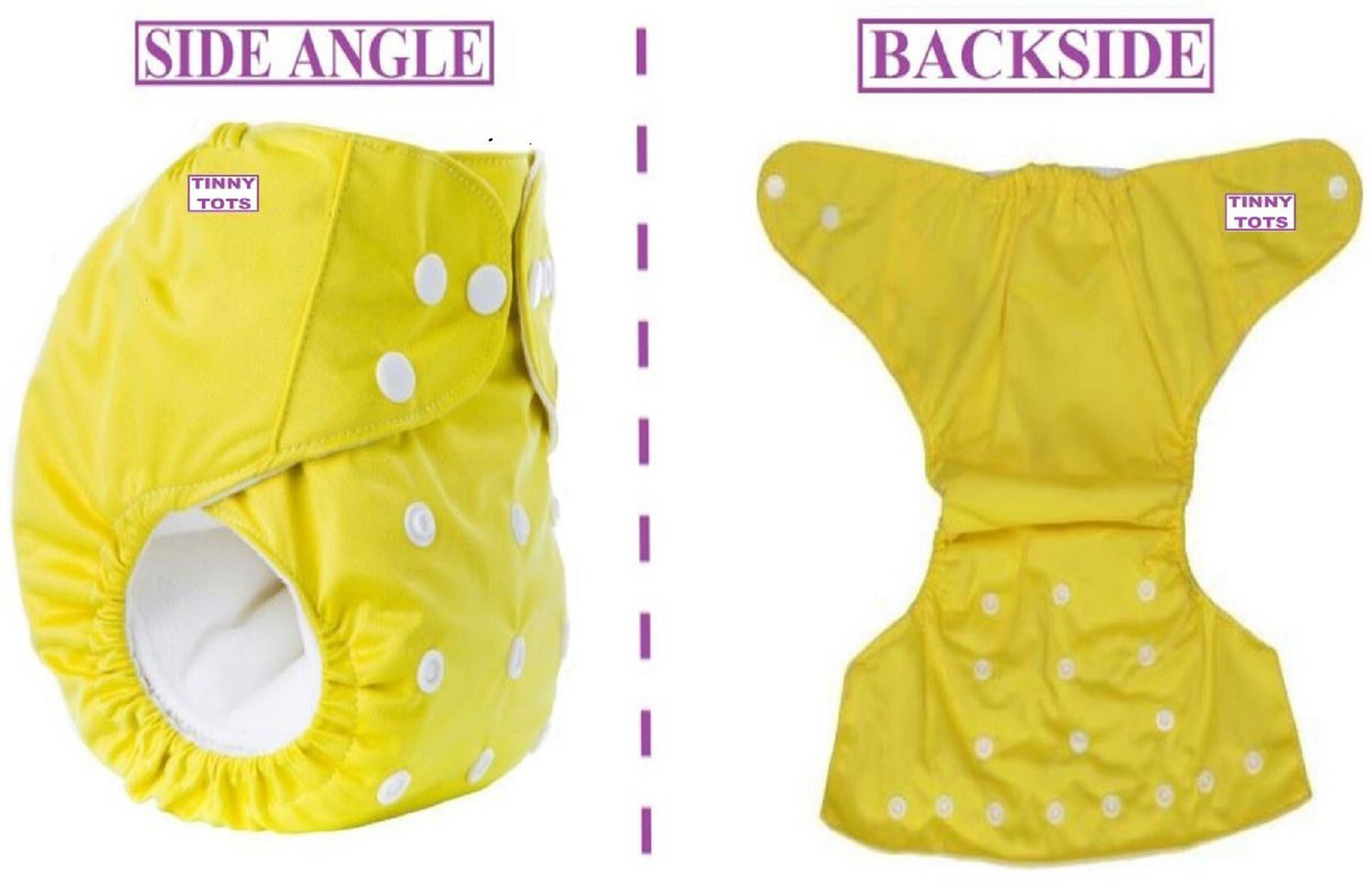Image of TINNY TOTS Premium Quality Pack of 3 Pocket Button Style Baby Reusable Cloth Diaper Nappies (Without Inserts) Washable Quick-Dry Adjustable All-In-One Diapers Wetfree Fashionable Trendy For New Borns /Toddlers /Infants /New Borns(0-14 Months,;BYO Pant Diapers - S