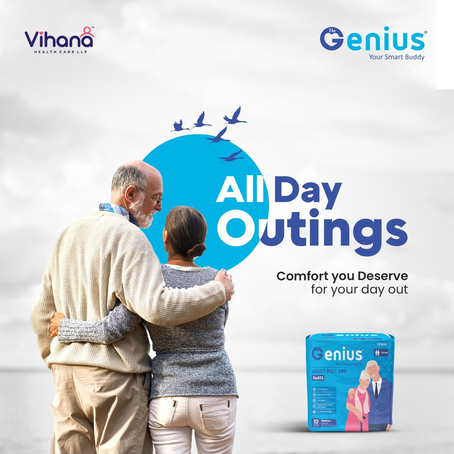 Image of thegenius Pant (41 inch-56 inch) Extra Soft for unisex Adult Diapers - XXL